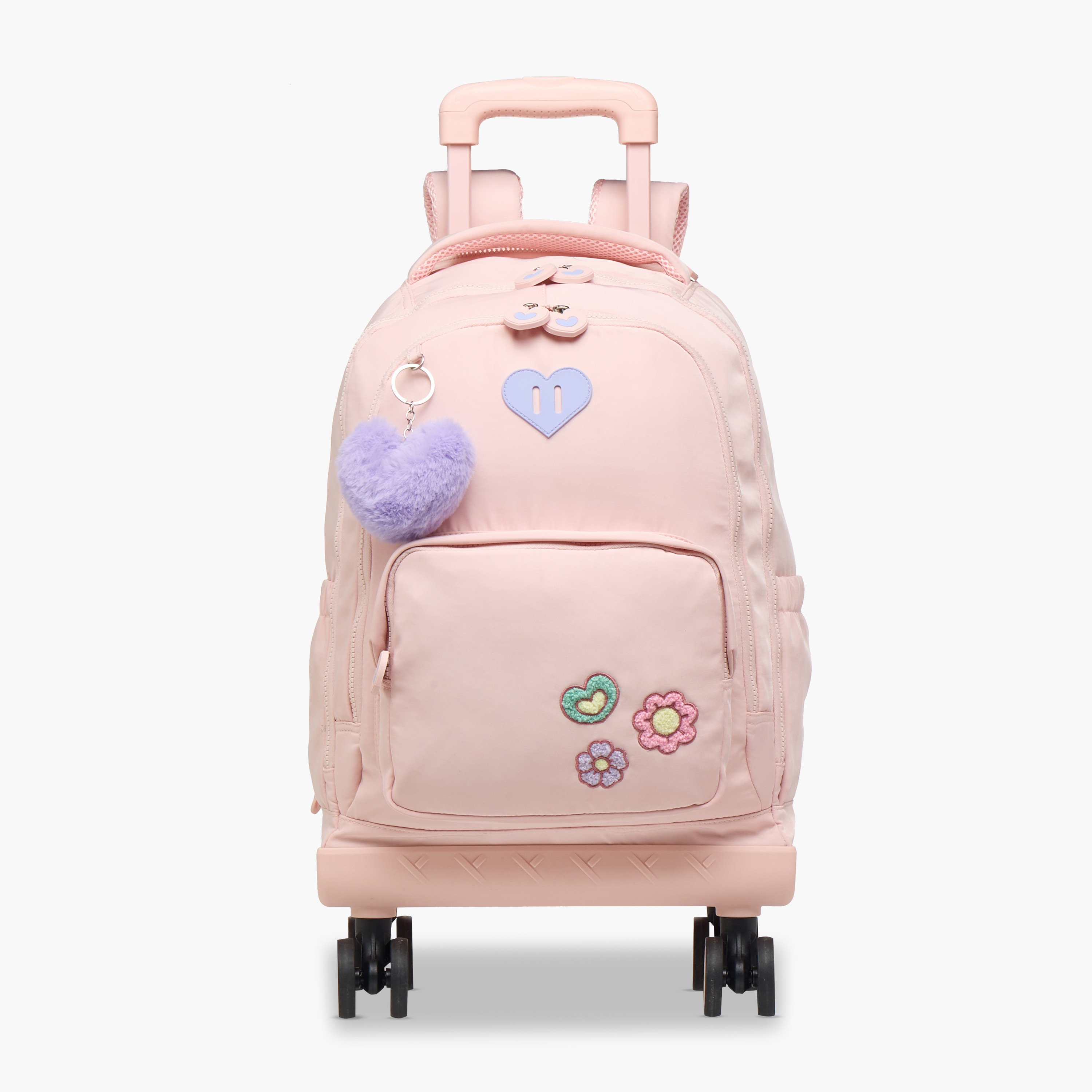 Juniors Floral Trolley Bag for Girls 8-13 Years with Adjustable Strap -school-bagsandbackpacks-trolleybags-image-2