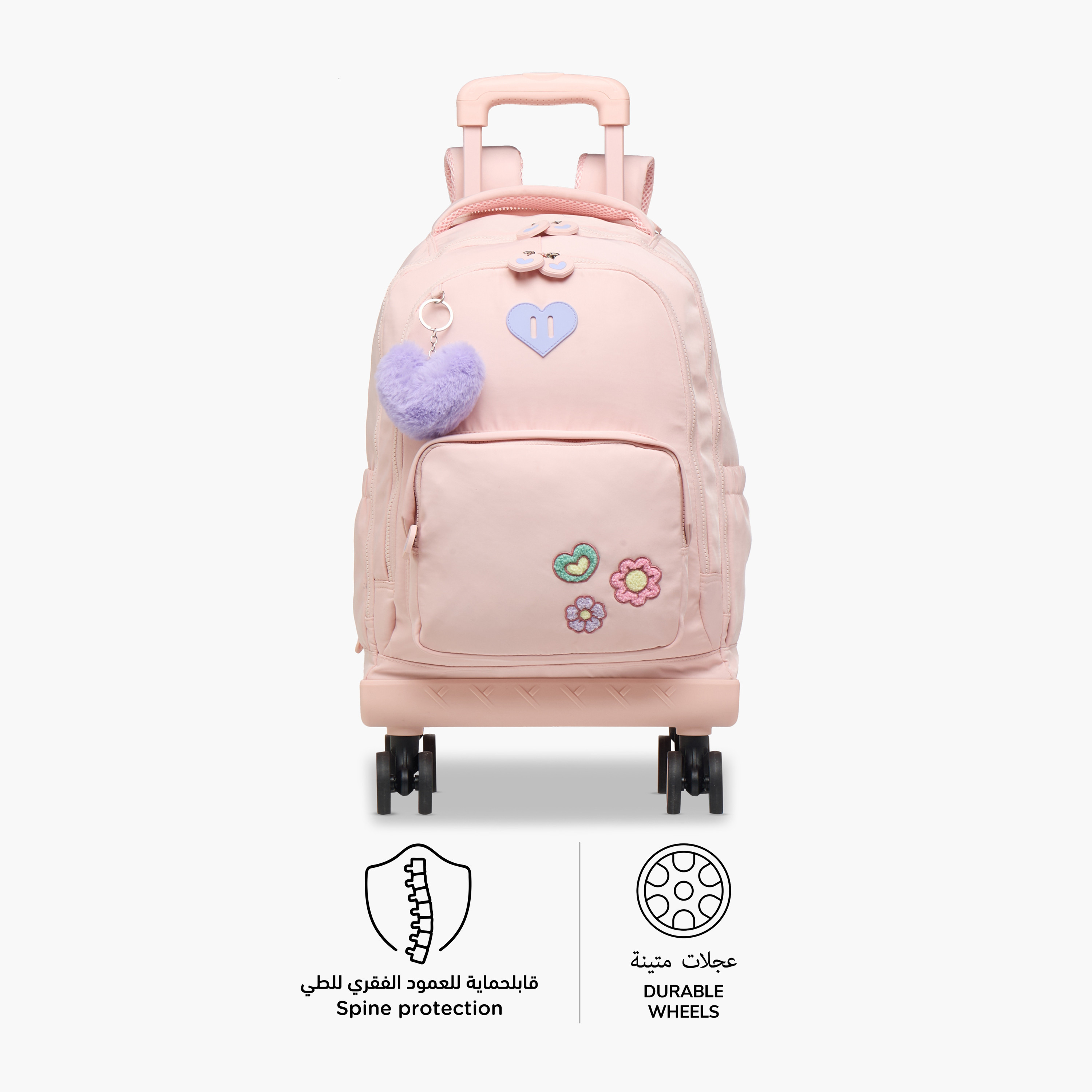 Juniors Floral Trolley Bag for Girls 8-13 Years with Adjustable Strap -school-bagsandbackpacks-trolleybags-image-5