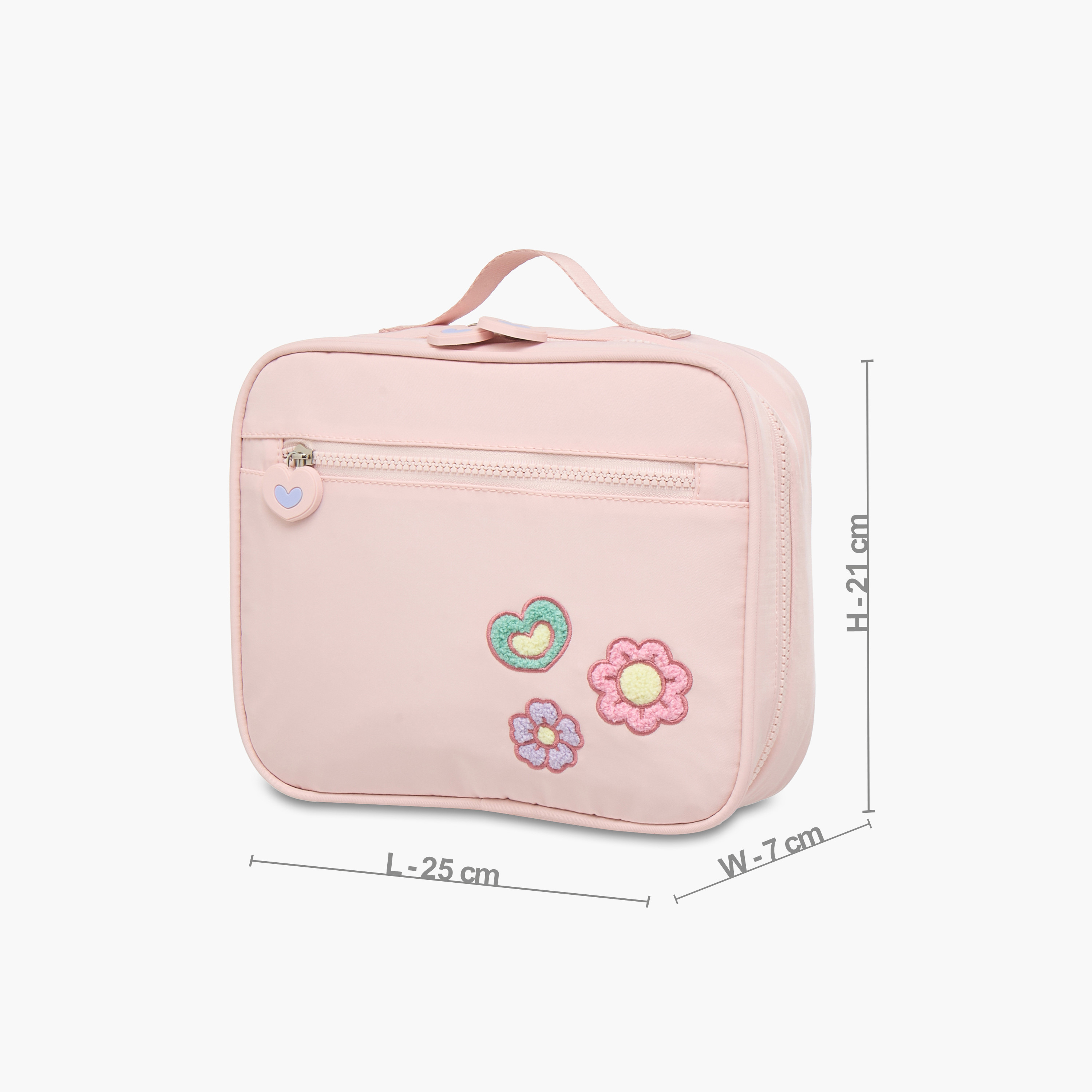 Juniors Flower Detail Lunch Bag with Zip Closure-school-lunchessentials-lunchbags-image-2