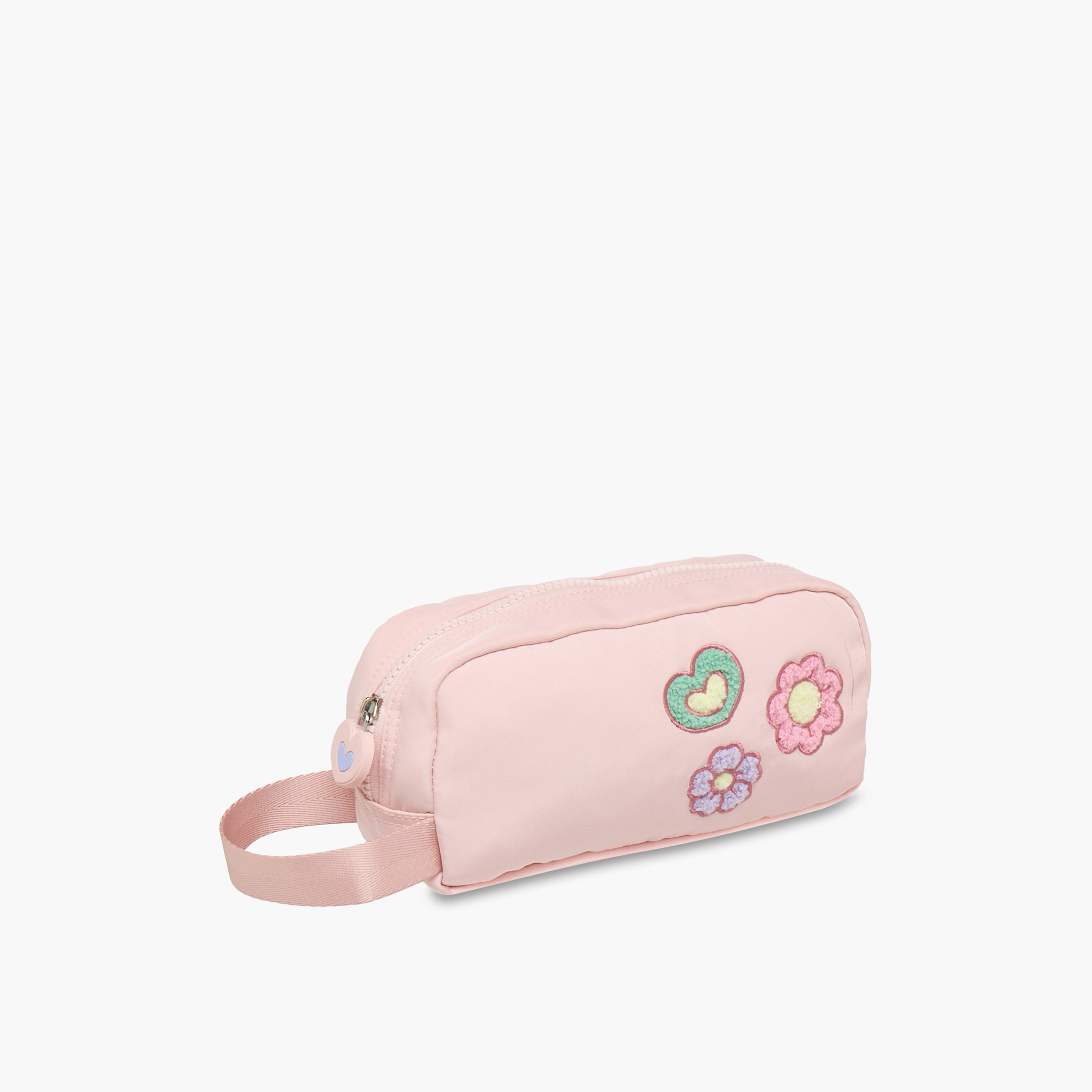 Juniors Floral Applique Pencil Pouch with Zip Closure-school-stationery-pencilcases-image-2