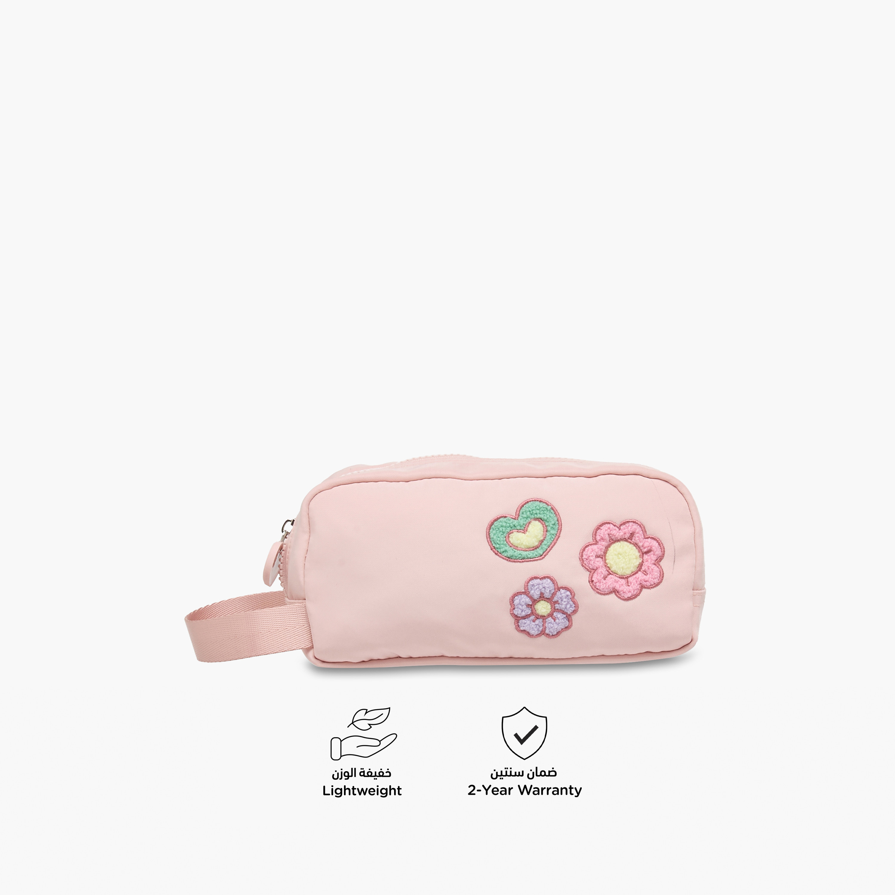 Juniors Floral Applique Pencil Pouch with Zip Closure-school-stationery-pencilcases-image-4