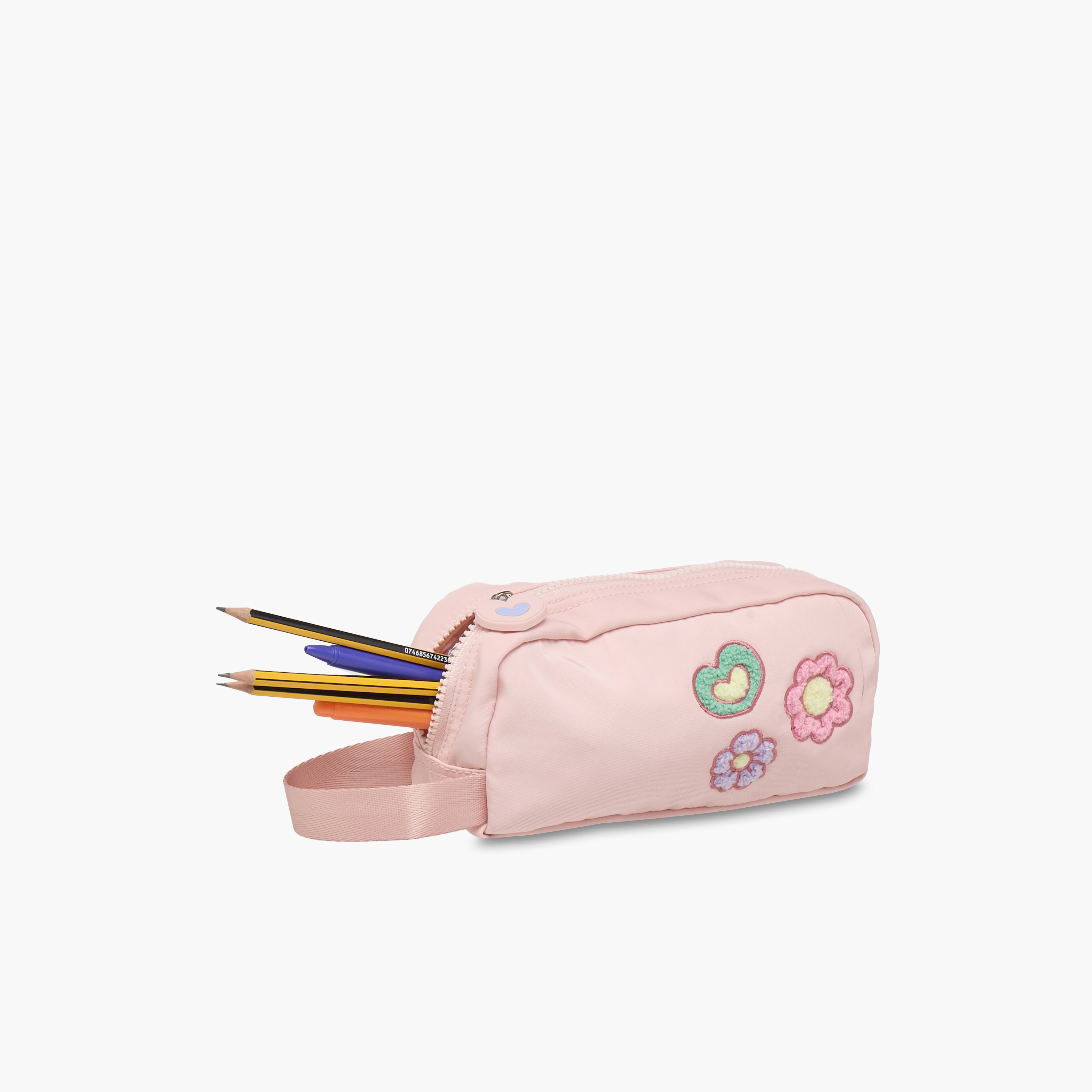 Juniors Floral Applique Pencil Pouch with Zip Closure-school-stationery-pencilcases-image-8