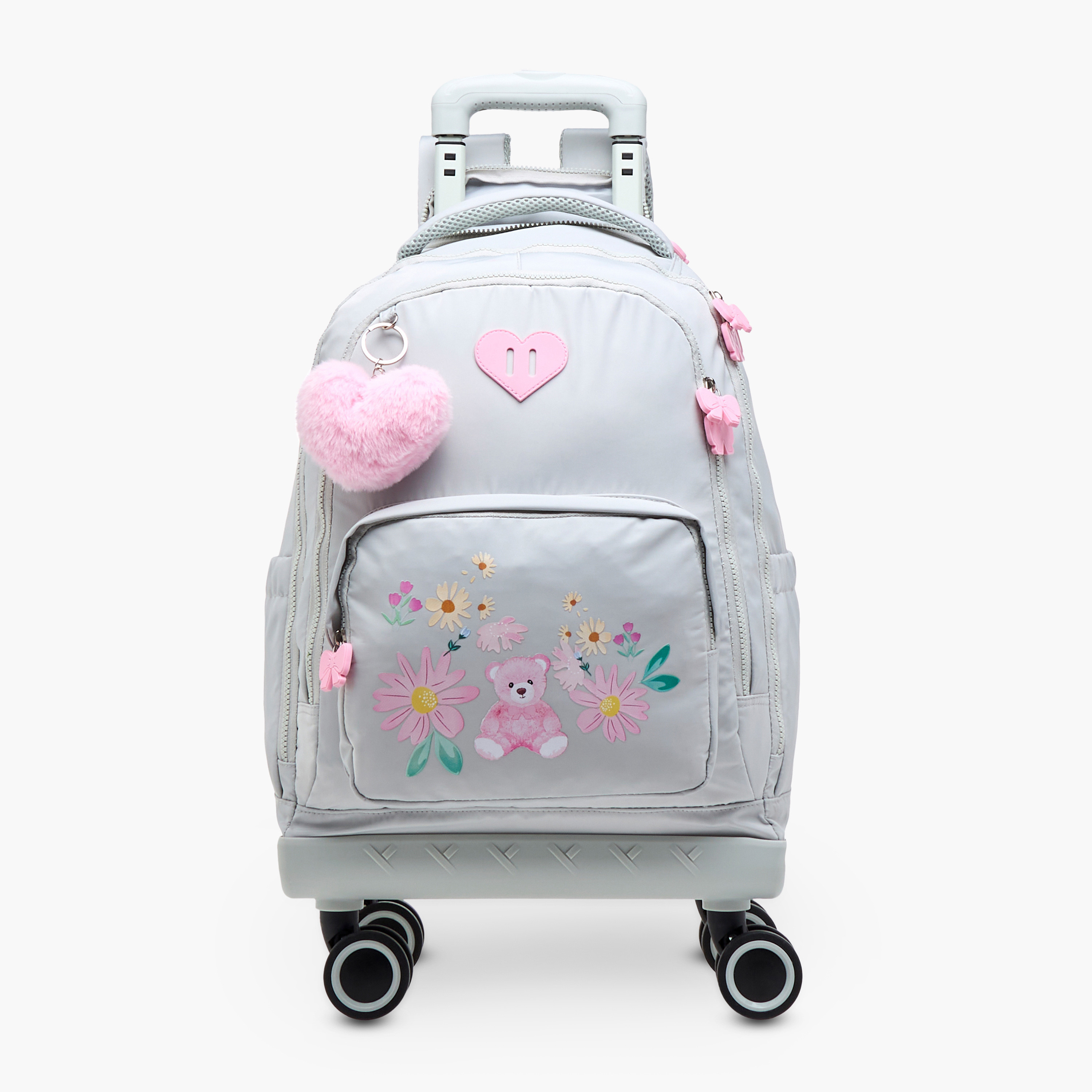 Juniors Animal Print Trolley Bag for Girls 8-13 Years with Adjustable Strap -school-bagsandbackpacks-trolleybags-image-2