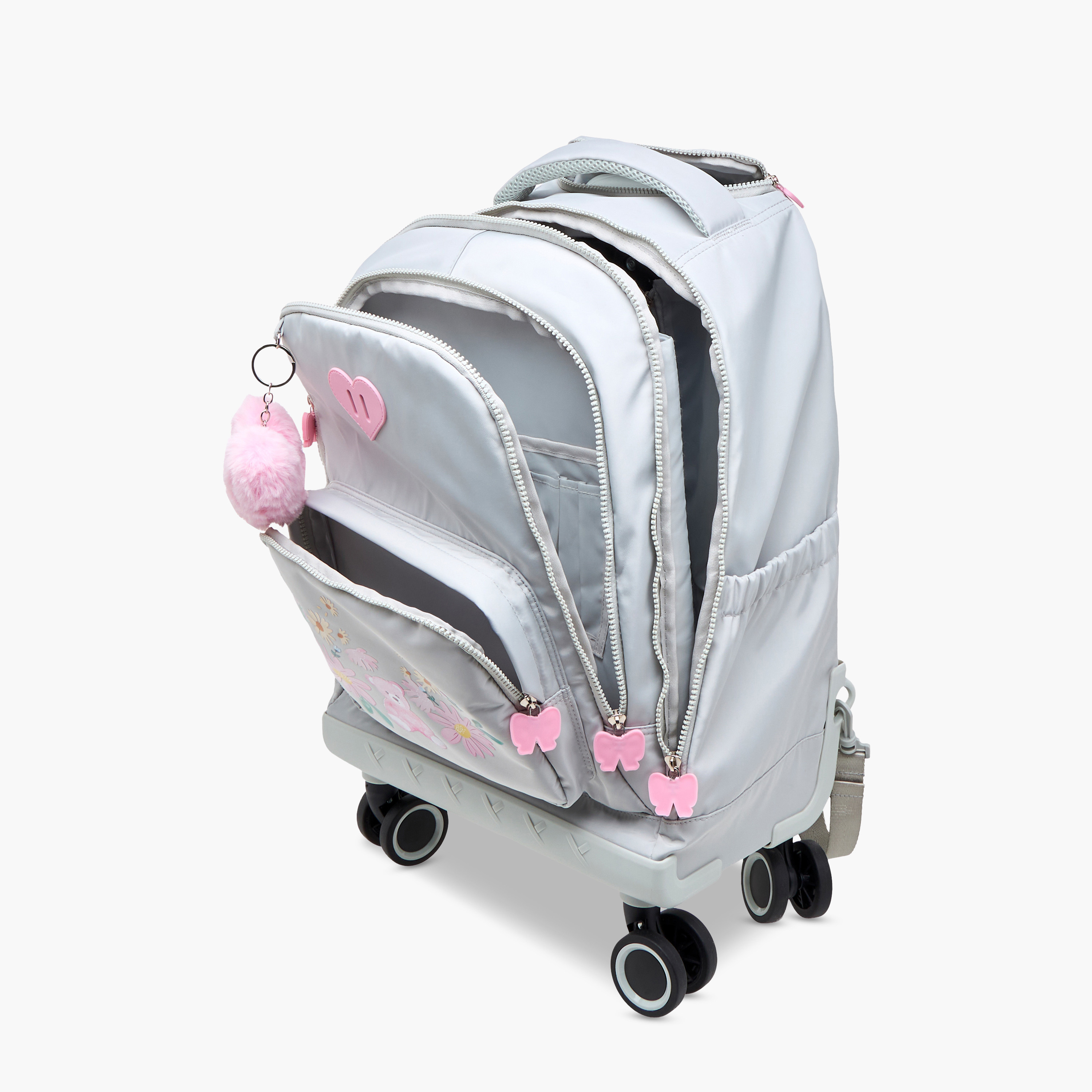 Juniors Animal Print Trolley Bag for Girls 8-13 Years with Adjustable Strap -school-bagsandbackpacks-trolleybags-image-17