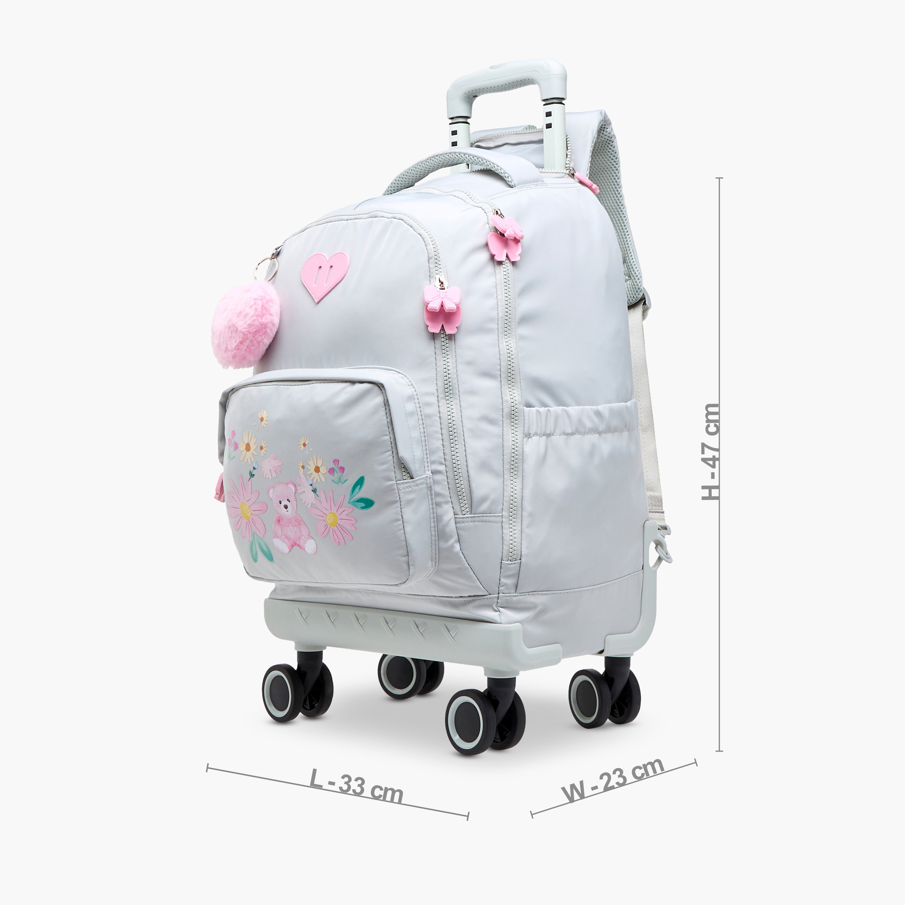 Juniors Animal Print Trolley Bag for Girls 8-13 Years with Adjustable Strap -school-bagsandbackpacks-trolleybags-image-5