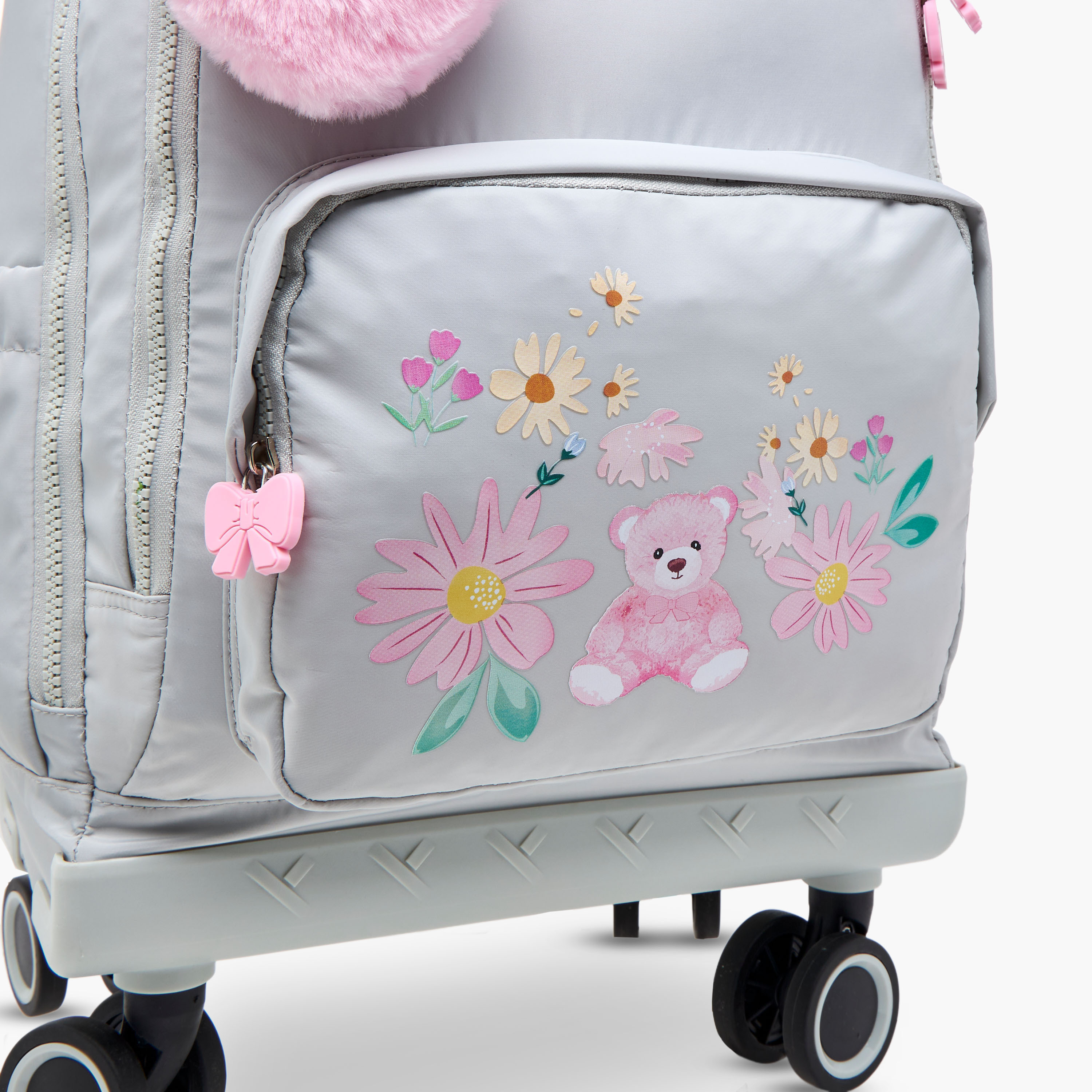 Juniors Animal Print Trolley Bag for Girls 8-13 Years with Adjustable Strap -school-bagsandbackpacks-trolleybags-image-12