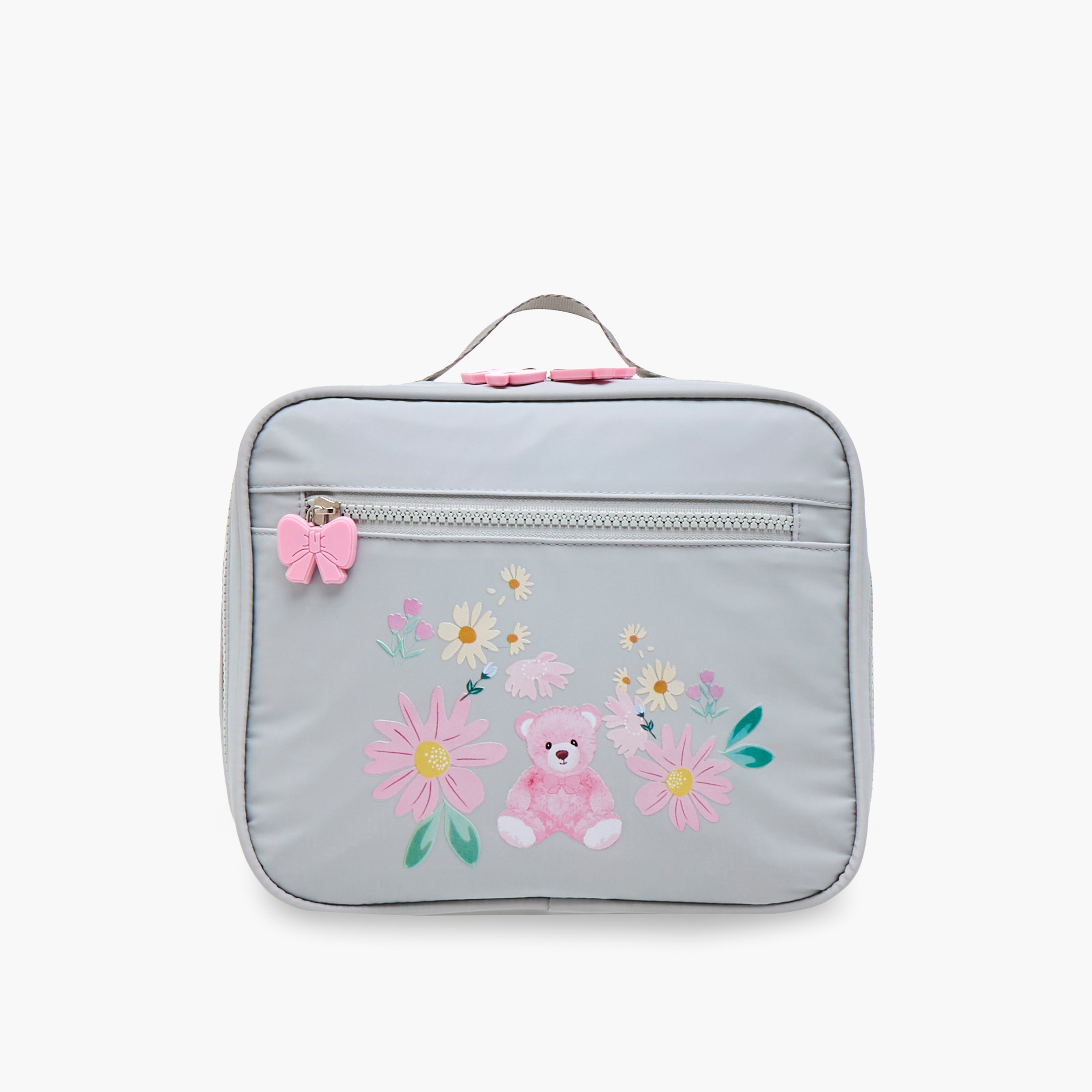 Juniors Bear Print Lunch Bag with Zip Closure-school-lunchessentials-lunchbags-image-1