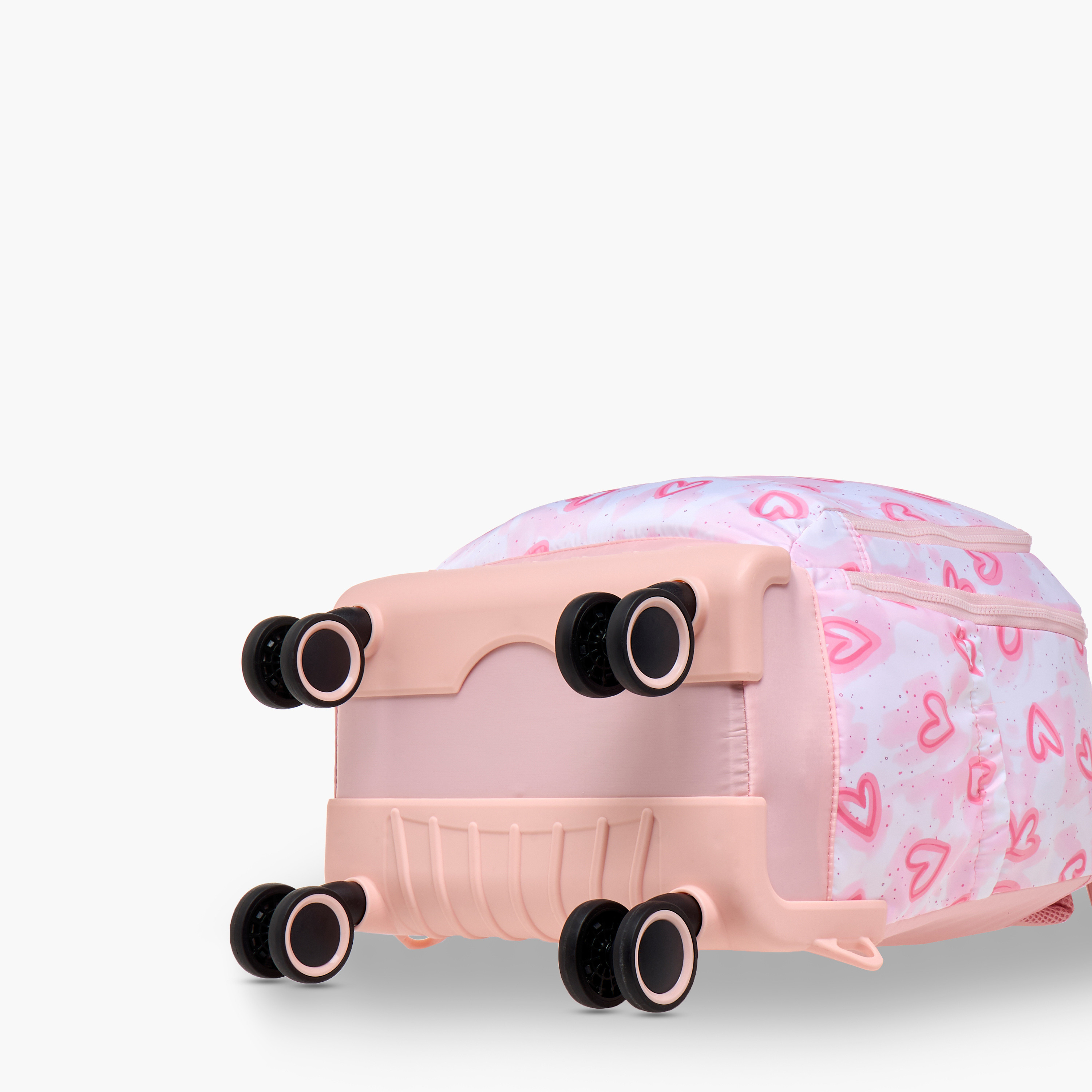 Juniors Heart Print Trolley Backpack with Retractable Handle - 18 inches-school-bagsandbackpacks-trolleybags-image-13