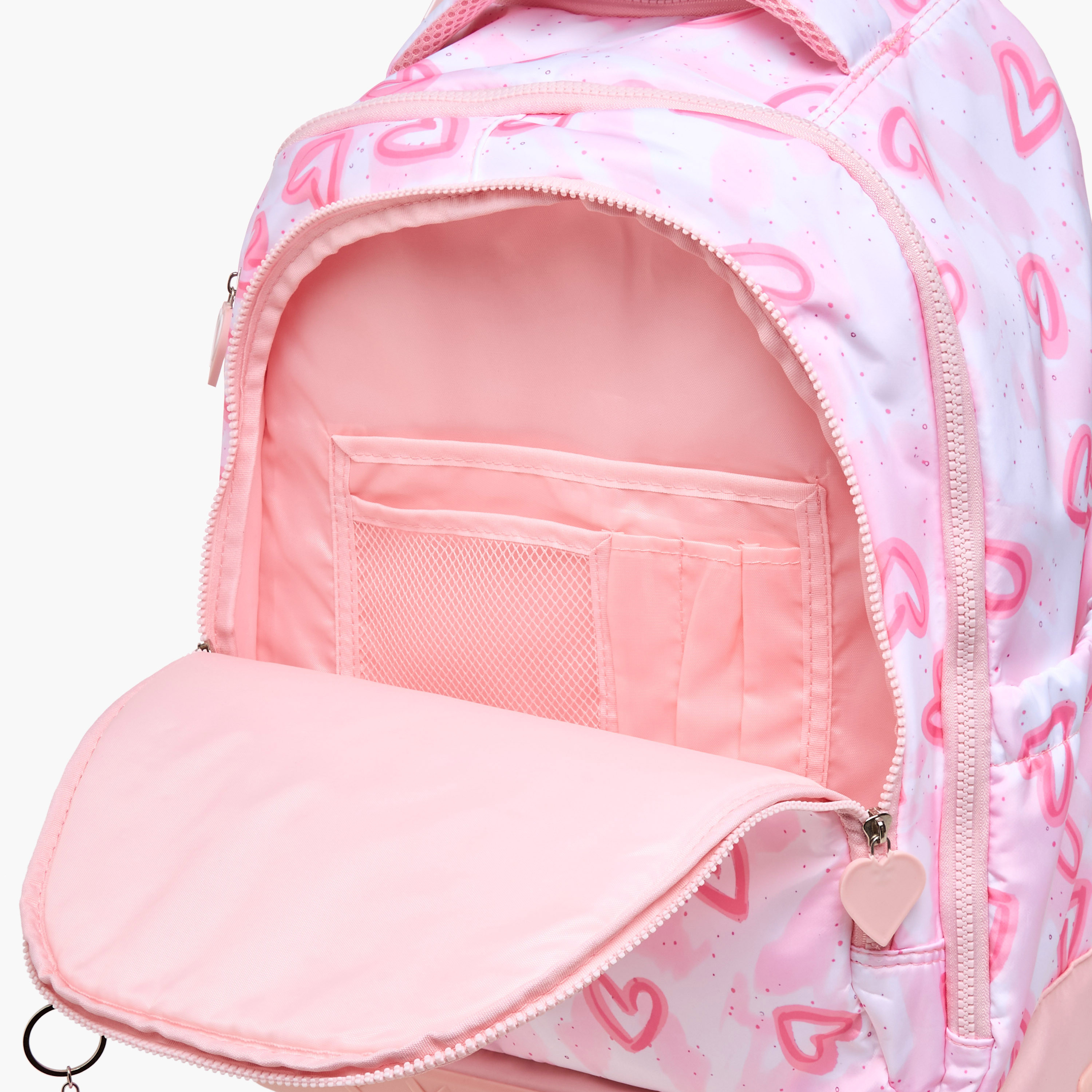 Juniors Heart Print Trolley Backpack with Retractable Handle - 18 inches-school-bagsandbackpacks-trolleybags-image-16