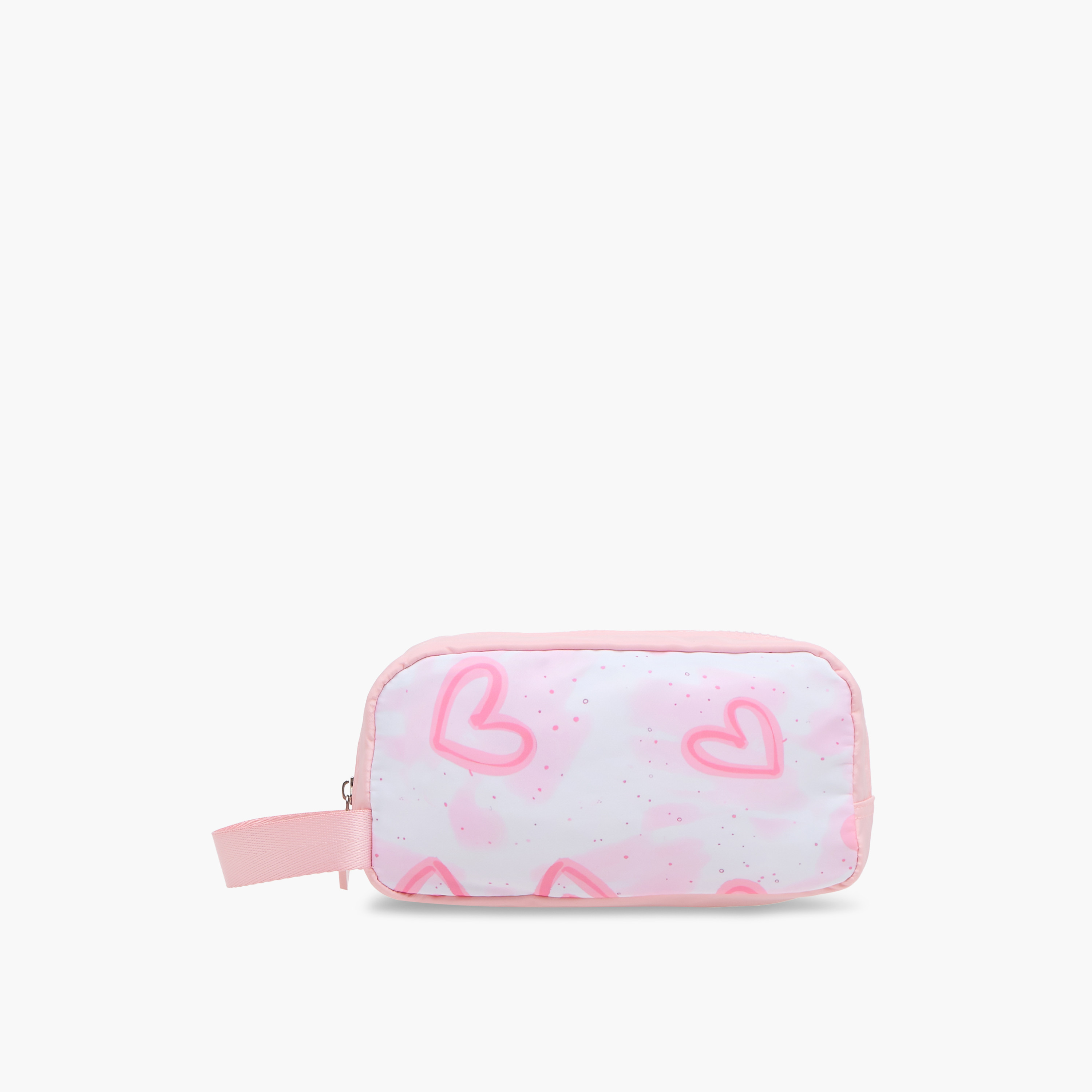 Juniors Heart Print Pencil Pouch with Zip Closure-school-stationery-pencilcases-image-1