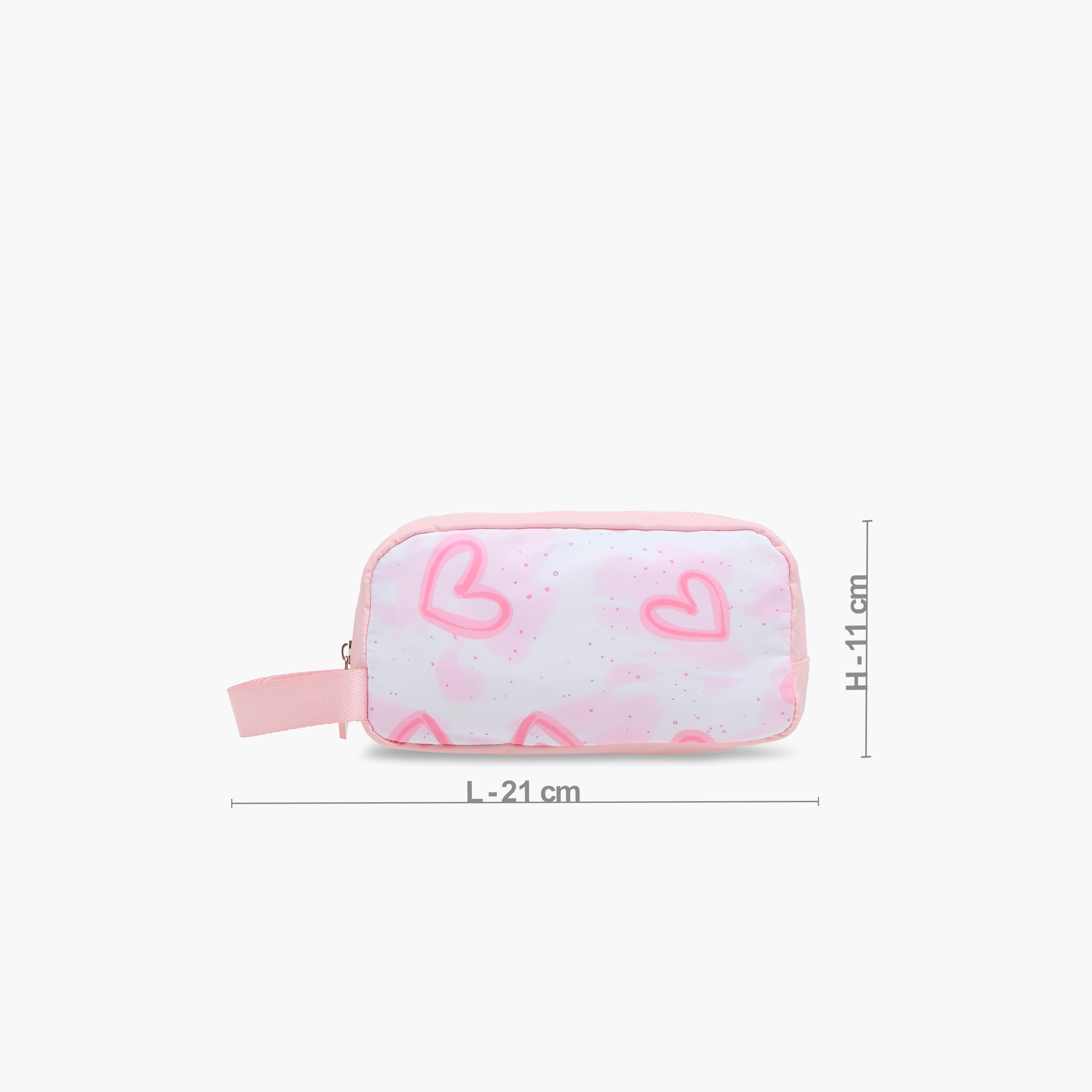 Juniors Heart Print Pencil Pouch with Zip Closure-school-stationery-pencilcases-image-2
