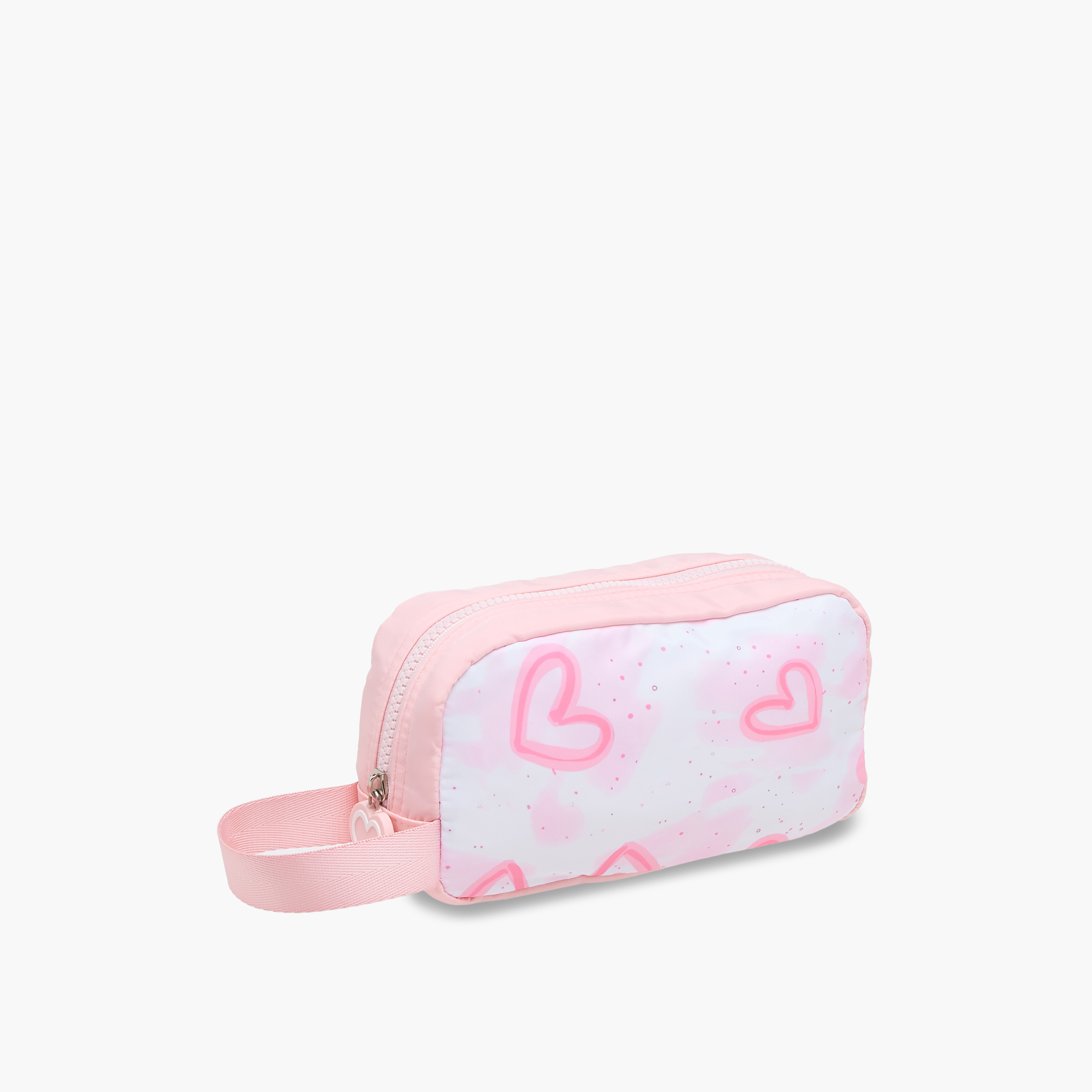 Juniors Heart Print Pencil Pouch with Zip Closure-school-stationery-pencilcases-image-3