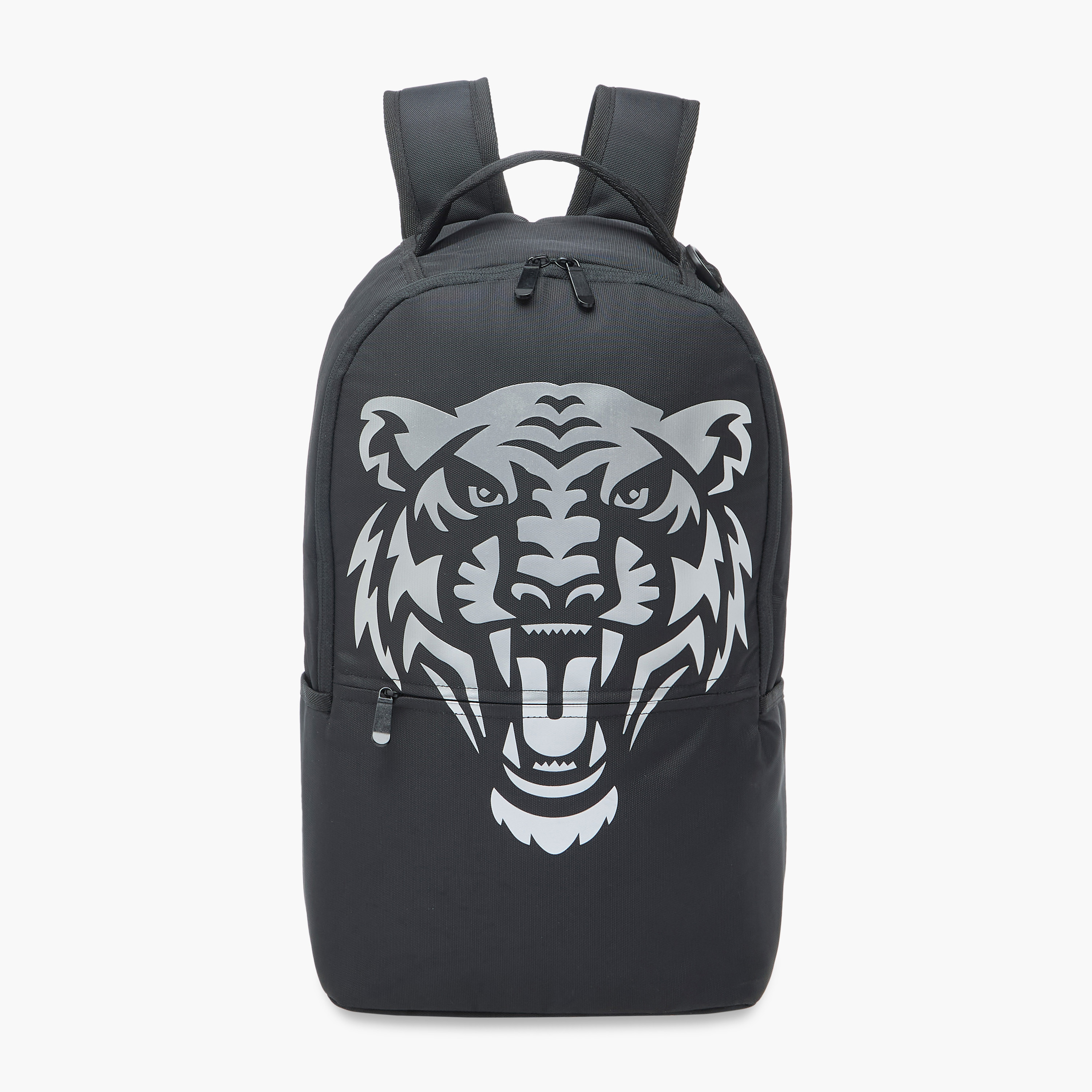 Juniors Tiger Print Backpack with Adjustable Shoulder Straps and Zip Closure - 18 inches-school-bagsandbackpacks-backpacks-image-1