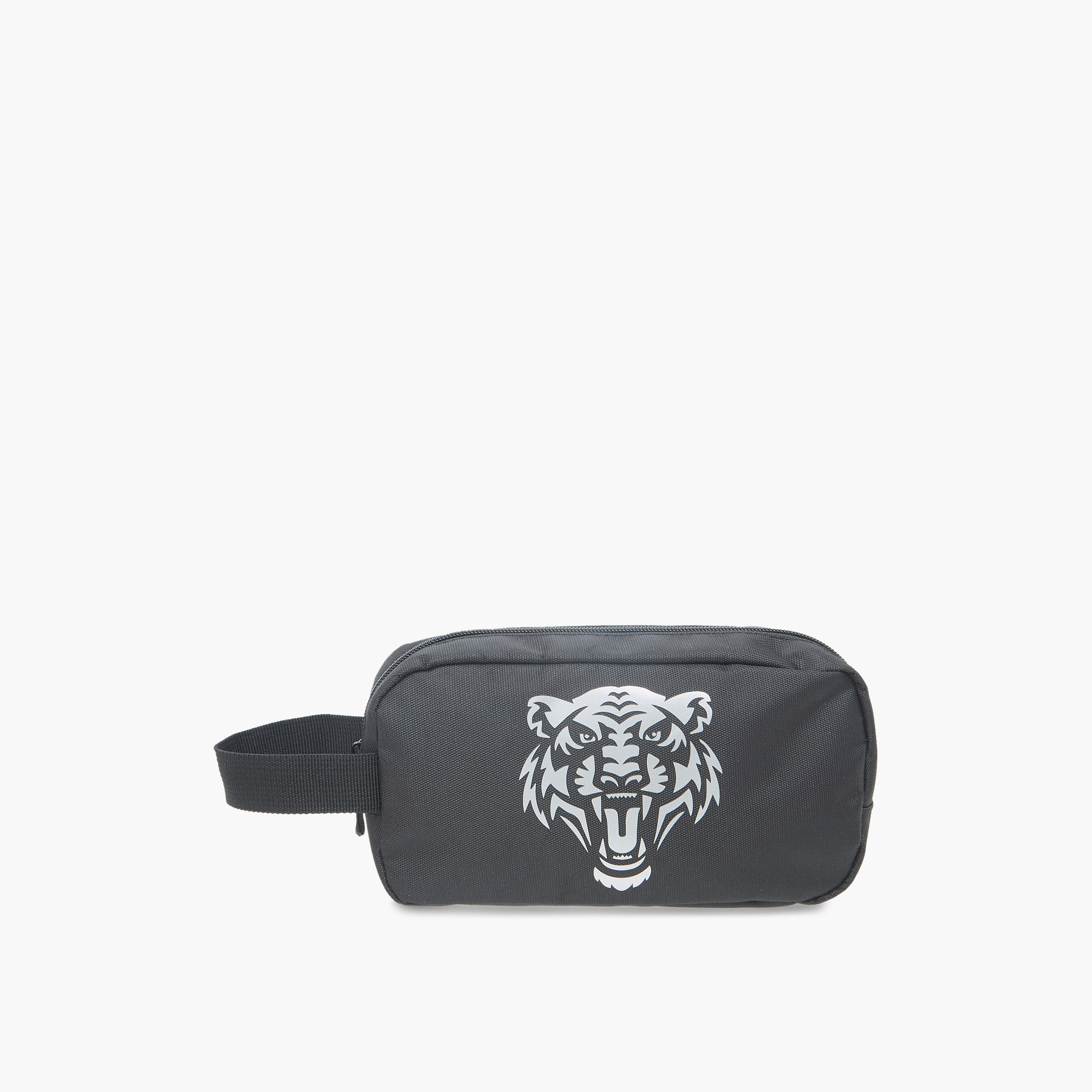 Juniors Tiger Print Pencil Case with Zip Closure-school-stationery-pencilcases-image-1