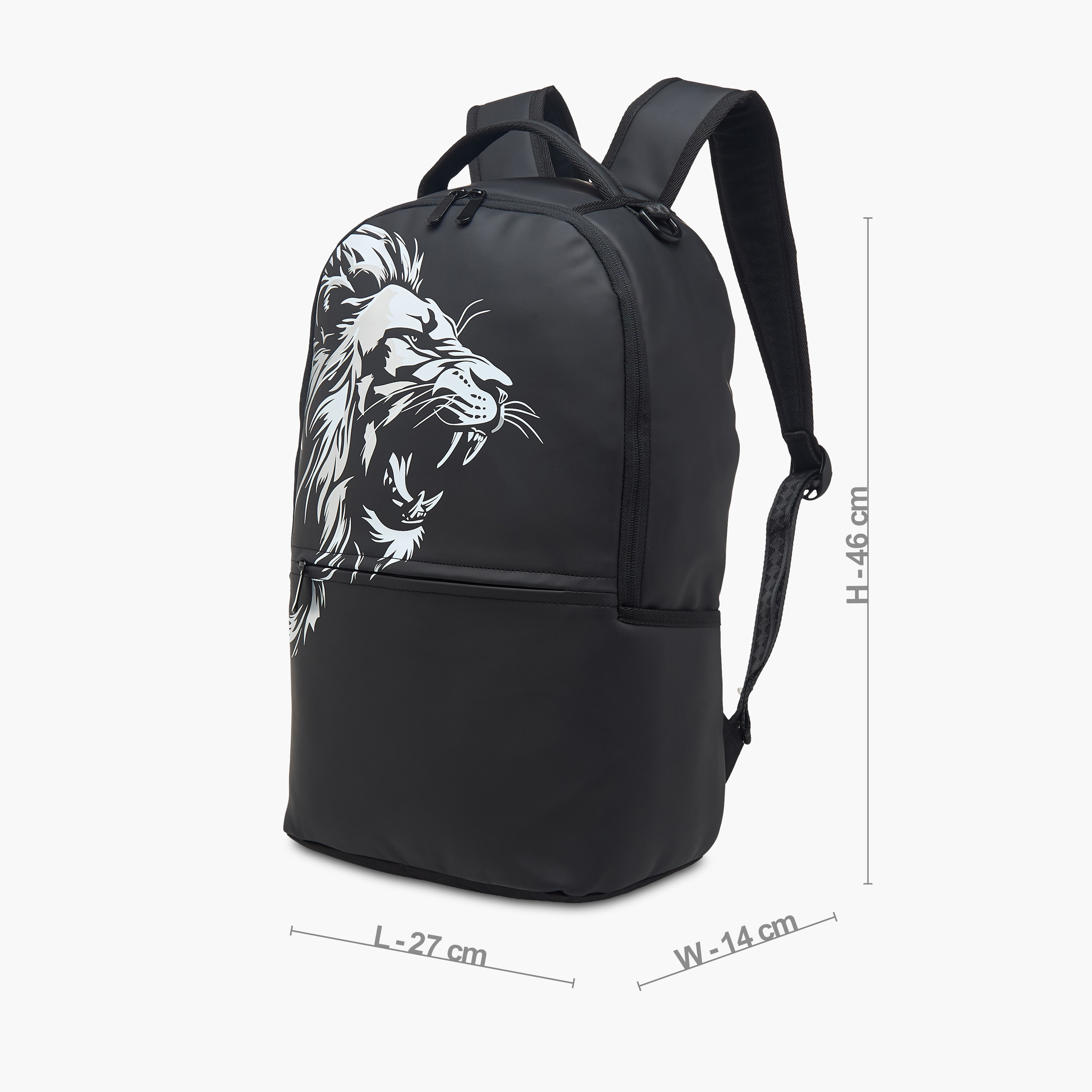 Juniors Lion Print Backpack with Adjustable Shoulder Straps and Zip Closure - 18 inches-school-bagsandbackpacks-backpacks-image-4