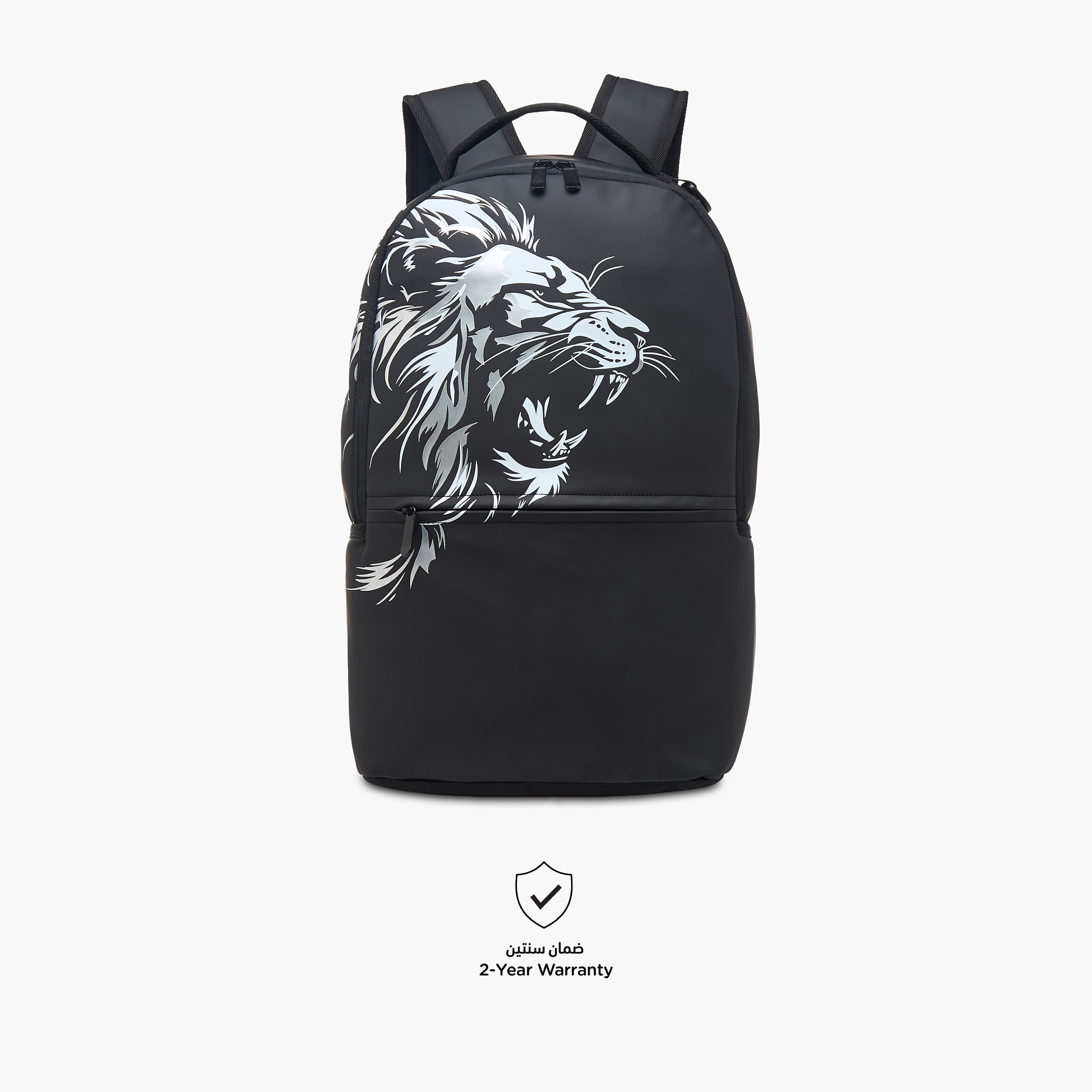 Juniors Lion Print Backpack with Adjustable Shoulder Straps and Zip Closure - 18 inches-school-bagsandbackpacks-backpacks-image-6