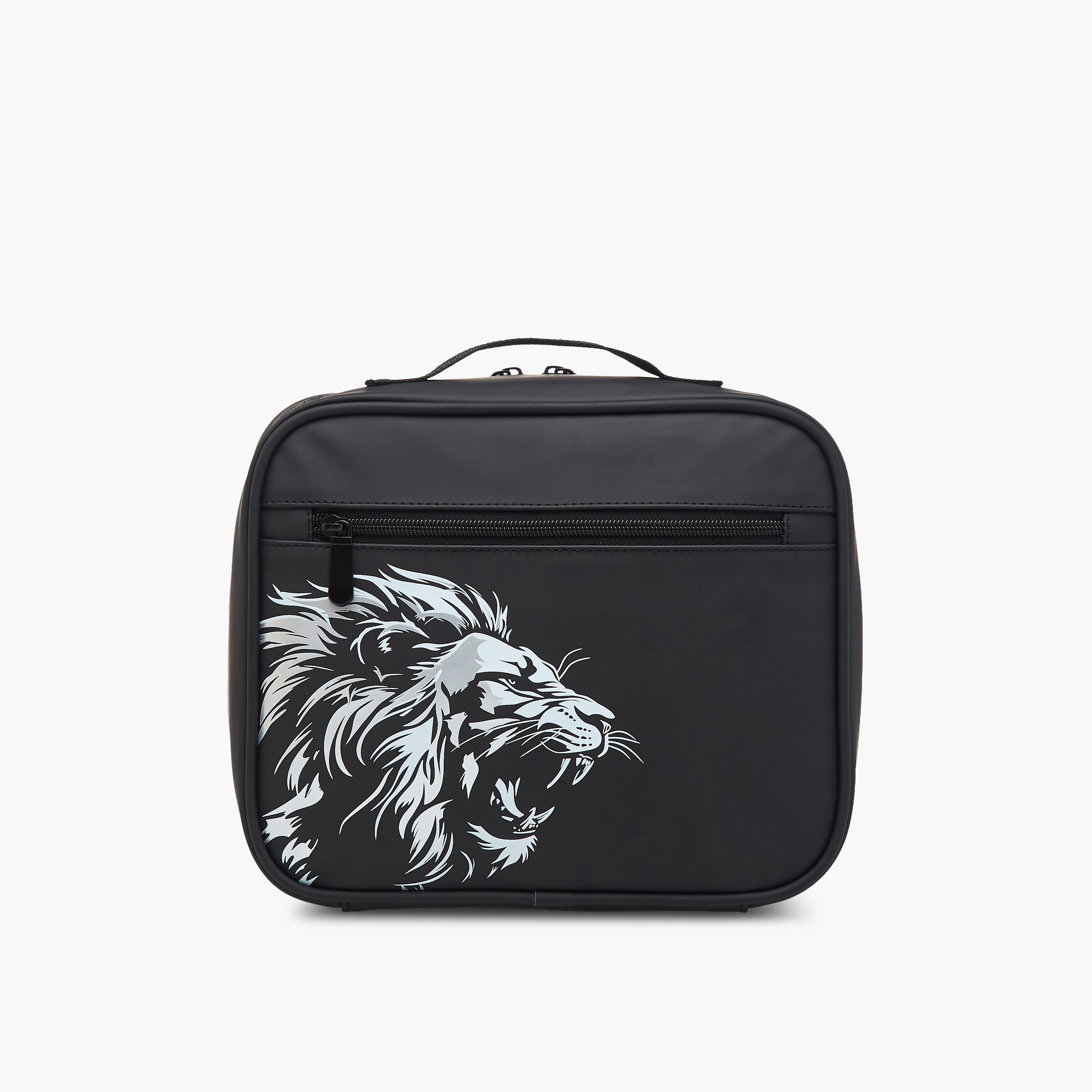 Juniors Lion Print Lunch Bag with Zip Closure-school-lunchessentials-lunchbags-image-1