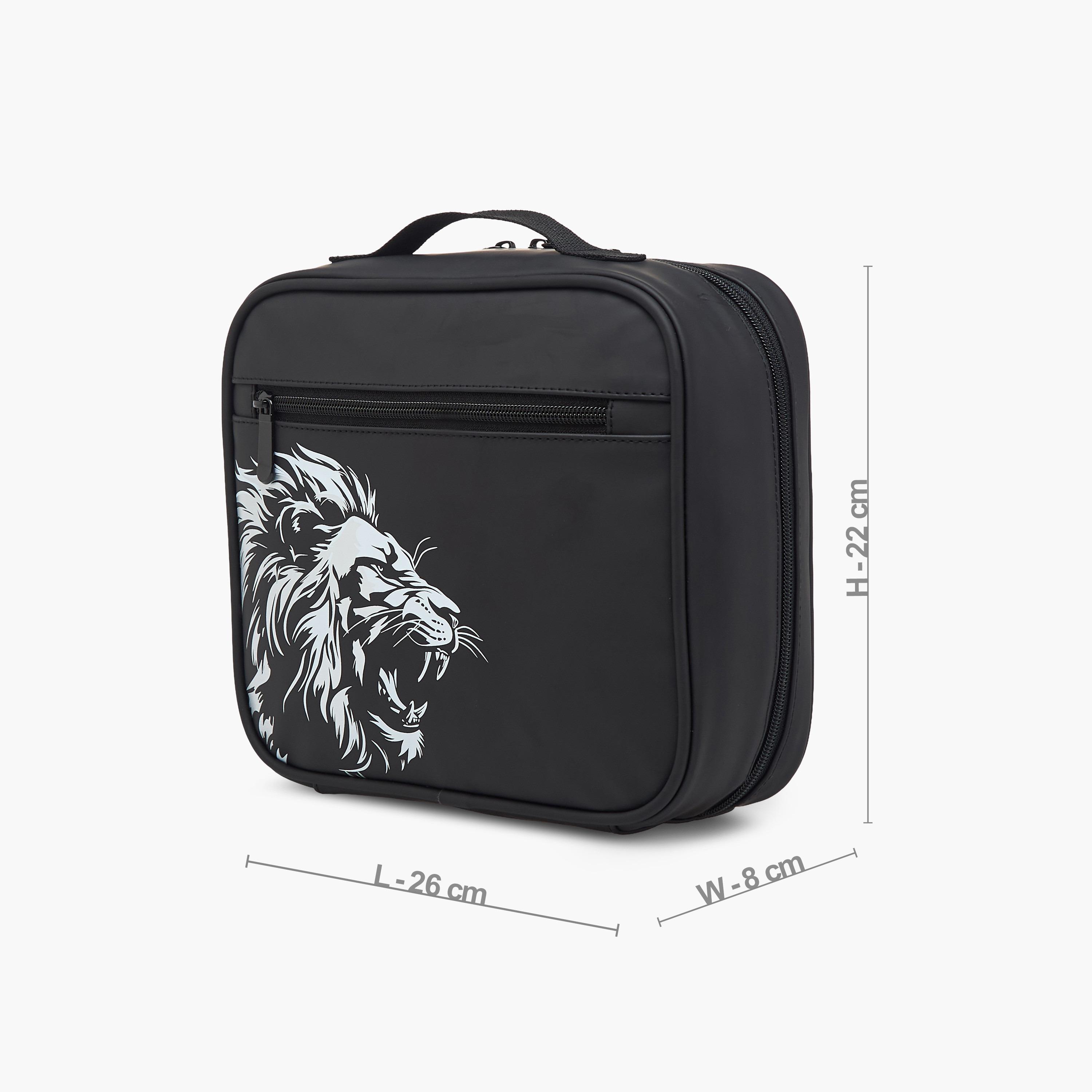 Juniors Lion Print Lunch Bag with Zip Closure-school-lunchessentials-lunchbags-image-2