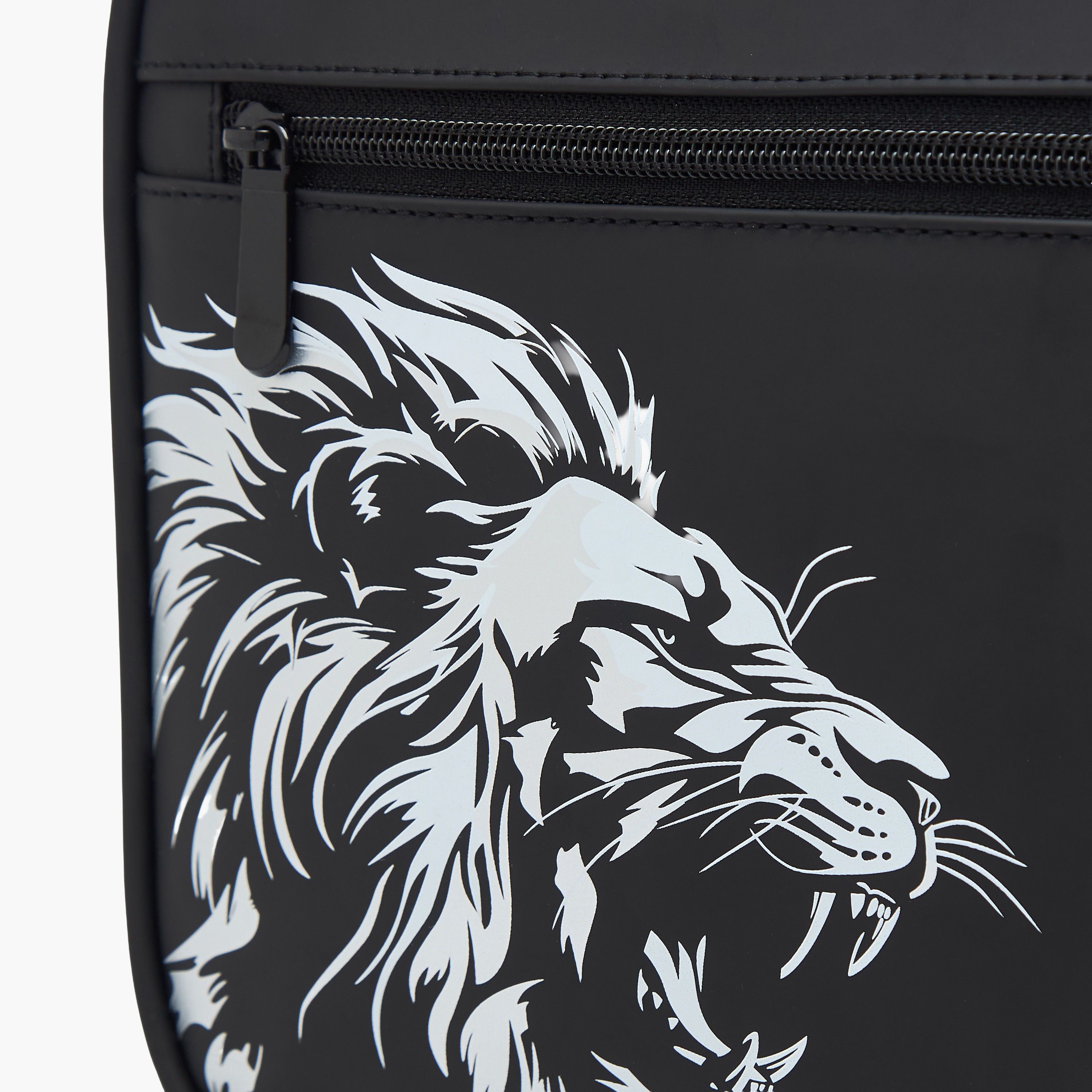 Juniors Lion Print Lunch Bag with Zip Closure-school-lunchessentials-lunchbags-image-7