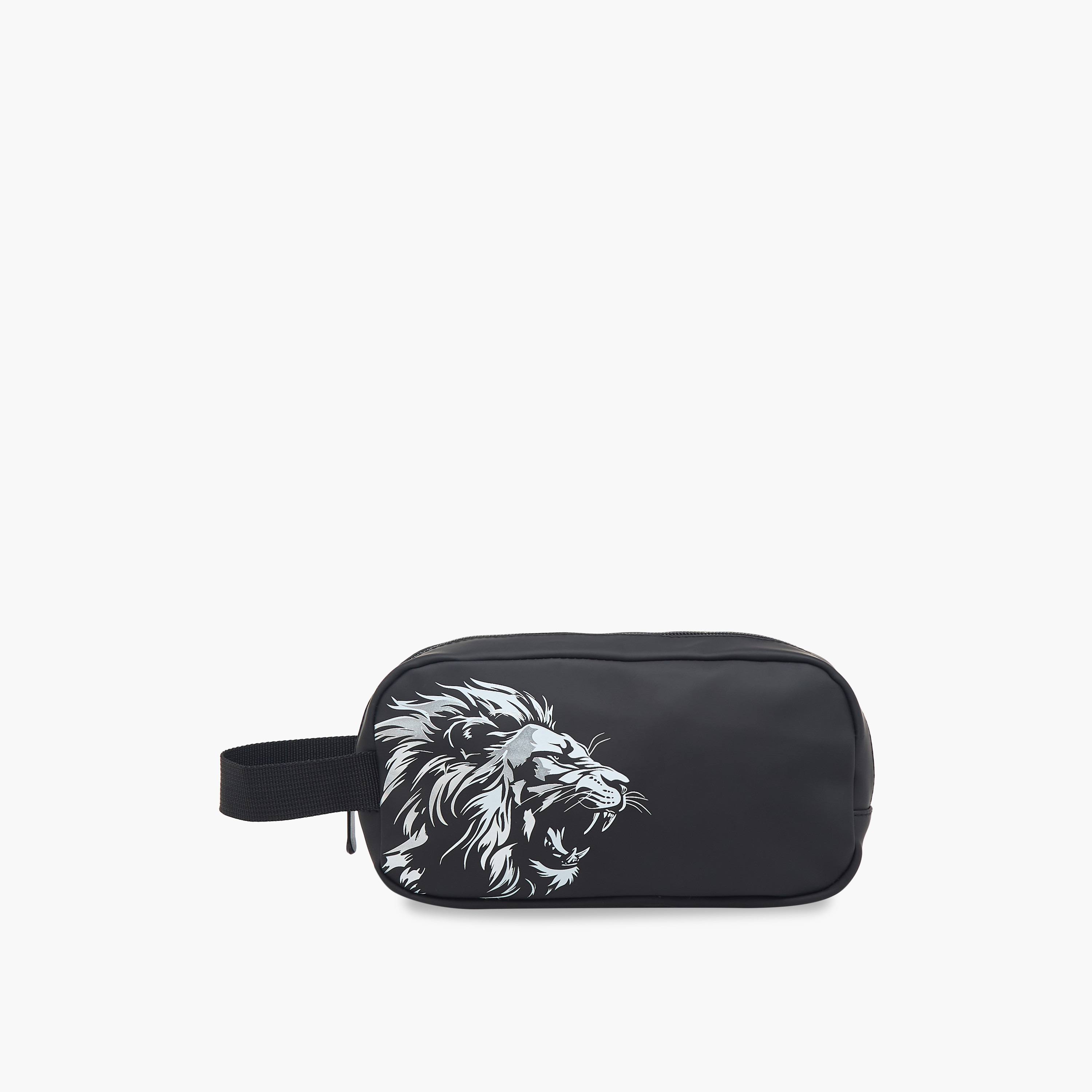 Juniors Lion Print Pencil Pouch with Zip Closure-school-stationery-pencilcases-image-1