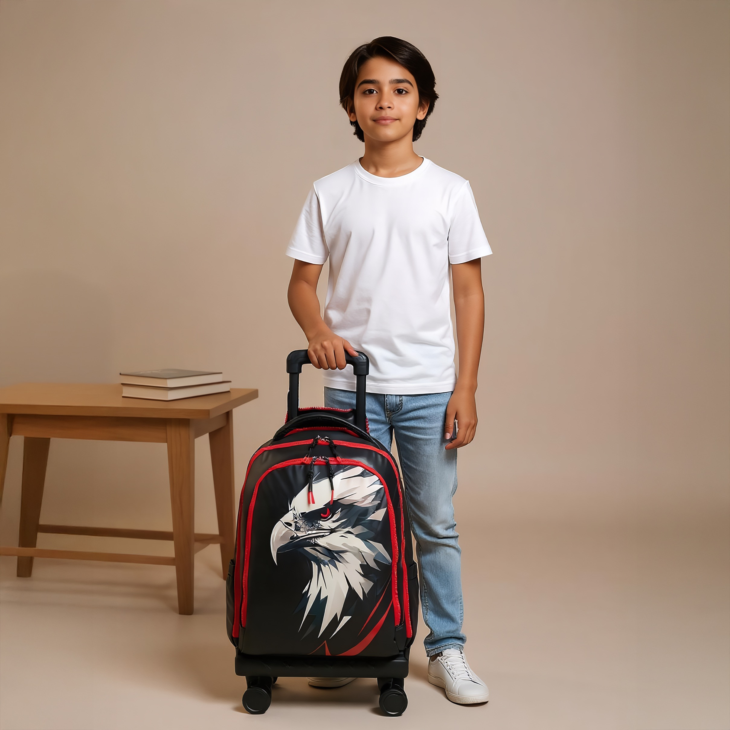 Juniors Eagle Trolley Bag for Boys 8-13 Years with Adjustable Strap-school-bagsandbackpacks-trolleybags-image-3