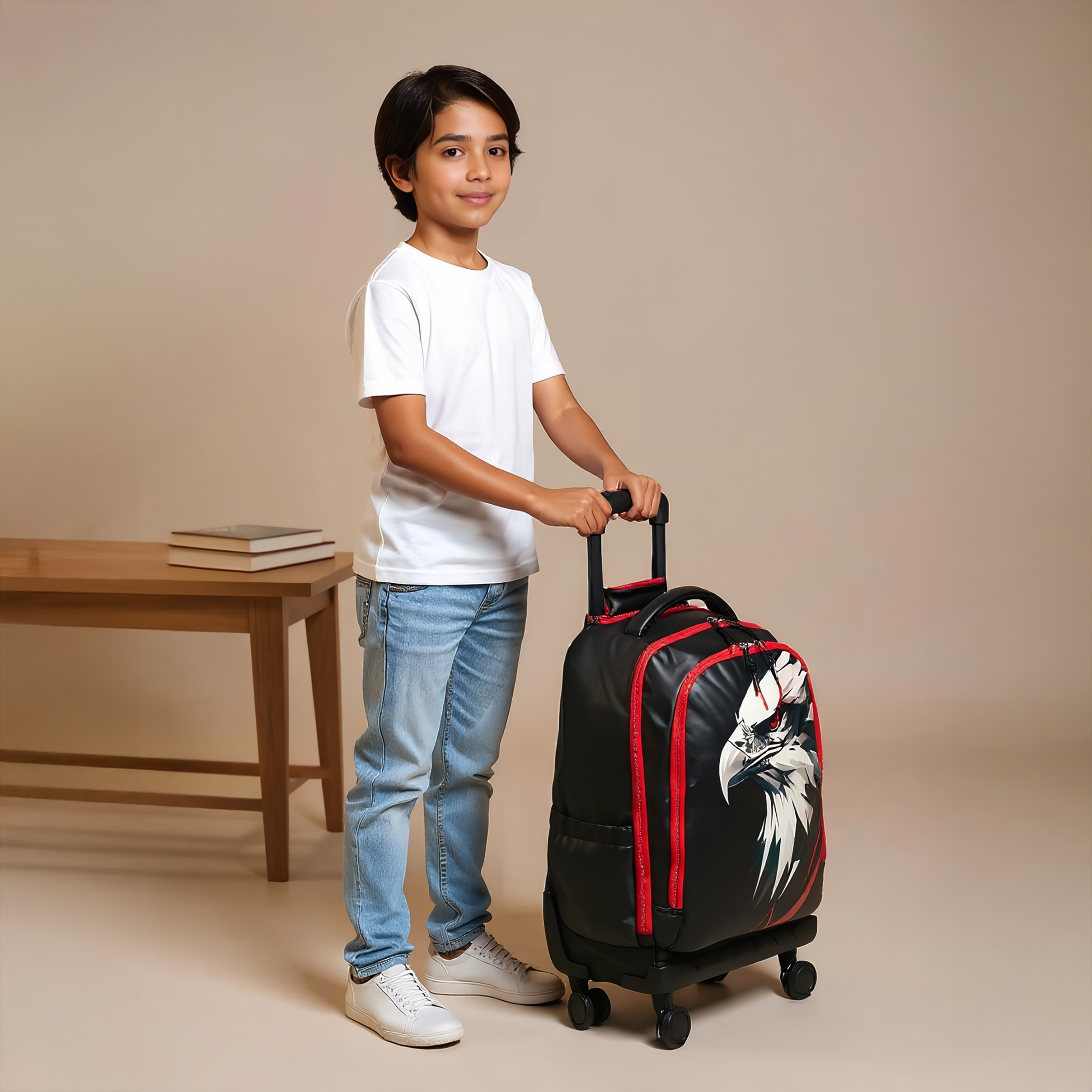 Juniors Eagle Trolley Bag for Boys 8-13 Years with Adjustable Strap-school-bagsandbackpacks-trolleybags-image-4