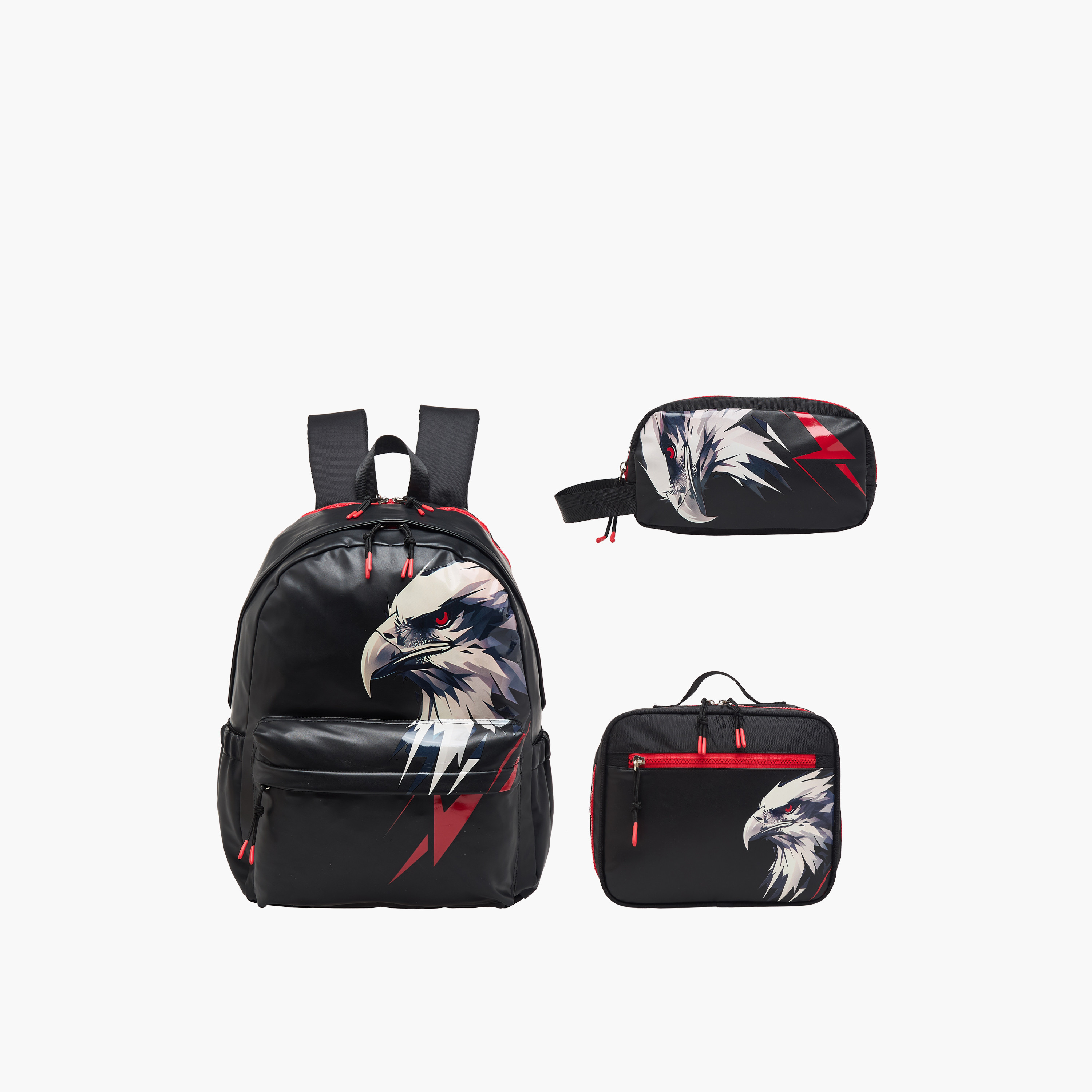 Juniors Eagle Print Backpack with Adjustable Straps and Zip Closure - 17 inches-school-bagsandbackpacks-backpacks-image-13