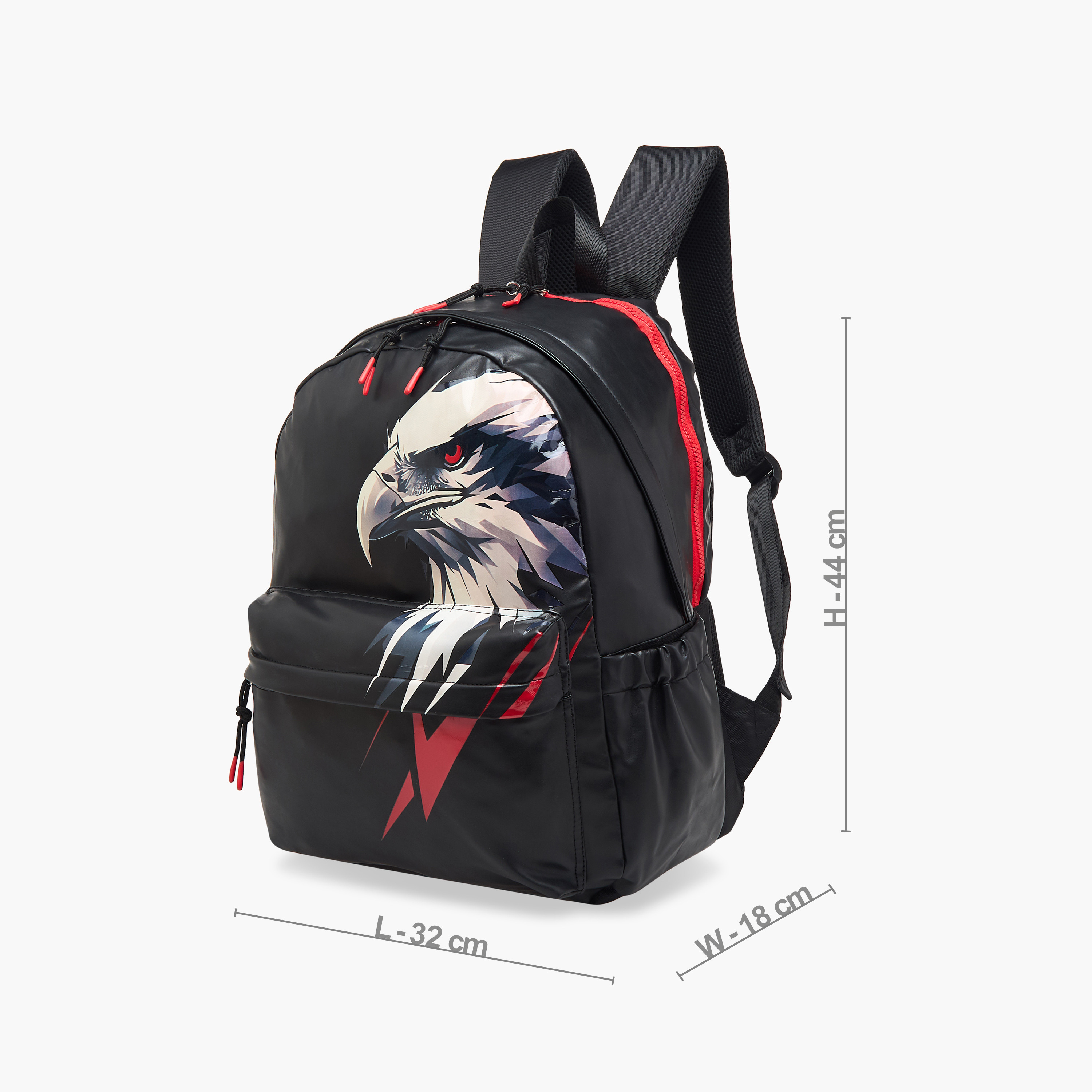 Juniors Eagle Print Backpack with Adjustable Straps and Zip Closure - 17 inches-school-bagsandbackpacks-backpacks-image-4