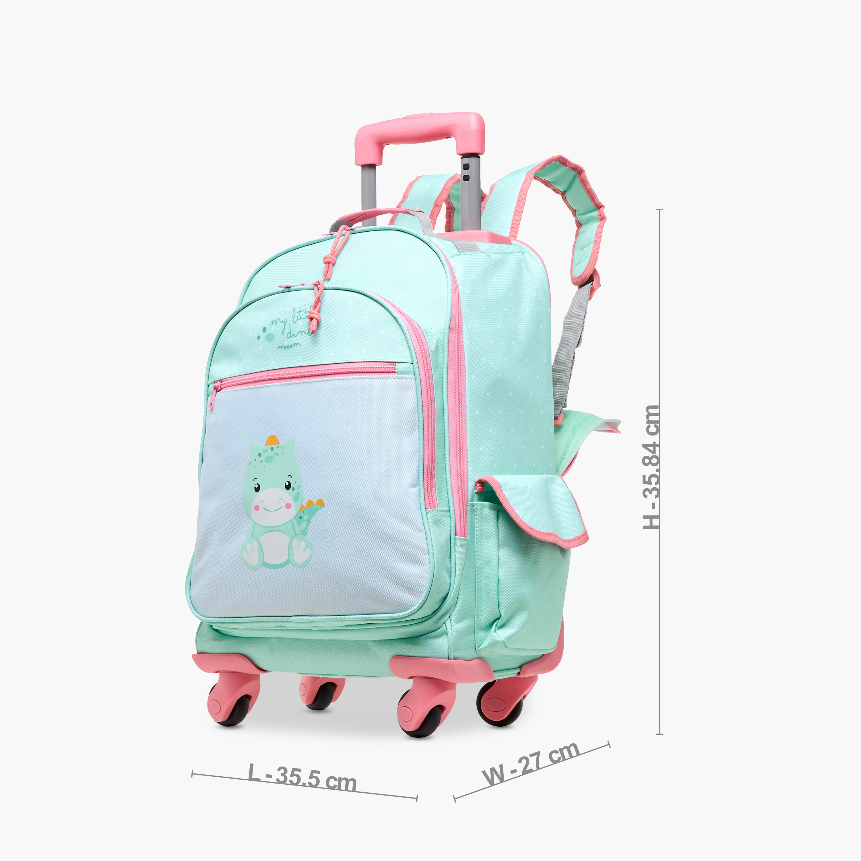 Movom Printed Convertible Trolley Backpack with Retractable Handle - 17 inches-school-bagsandbackpacks-trolleybags-image-3
