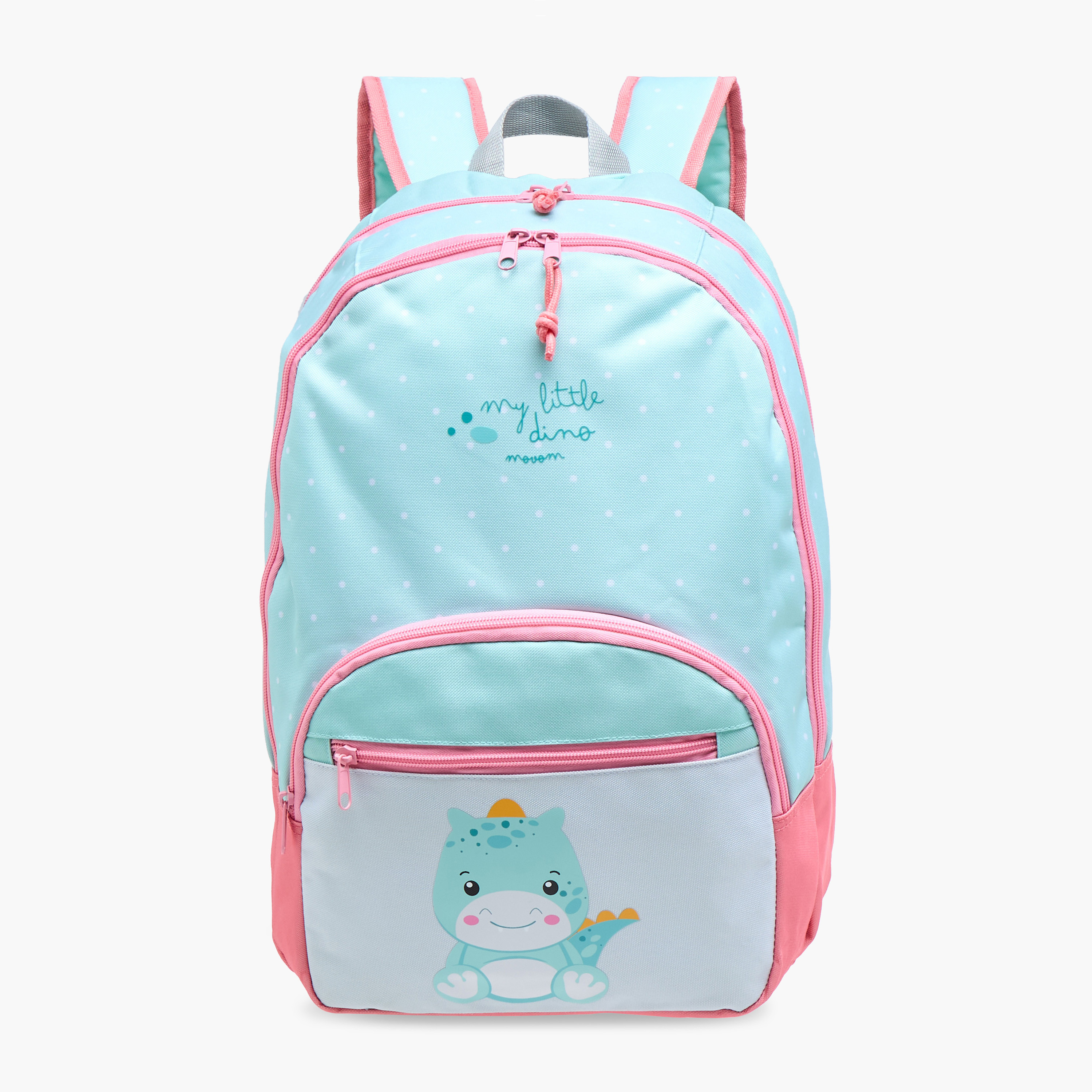 Movom Dinosaur Print Backpack with Adjustable Straps and Zip Closure - 17 inches-school-bagsandbackpacks-backpacks-image-1