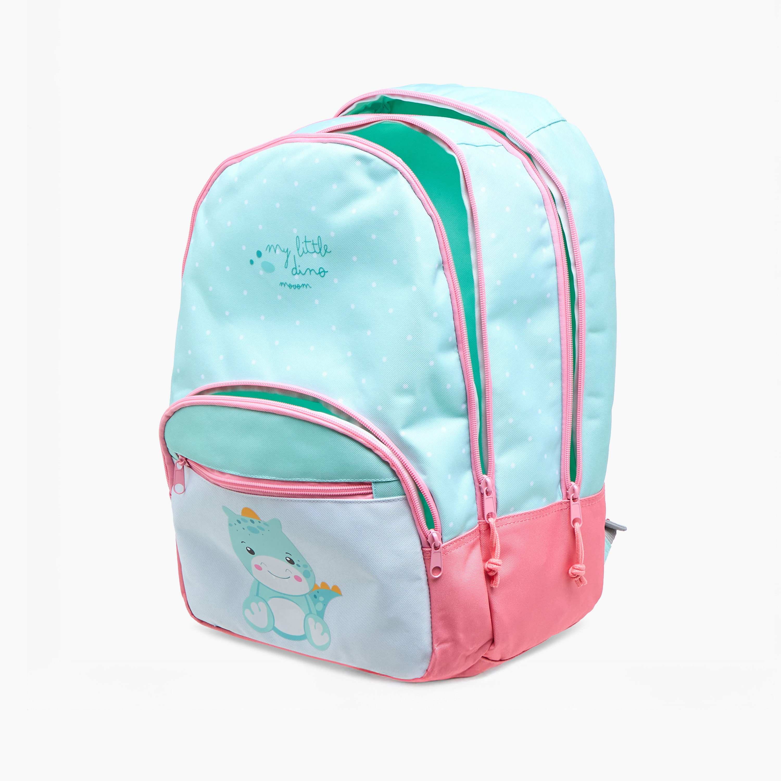 Movom Dinosaur Print Backpack with Adjustable Straps and Zip Closure - 17 inches-school-bagsandbackpacks-backpacks-image-8