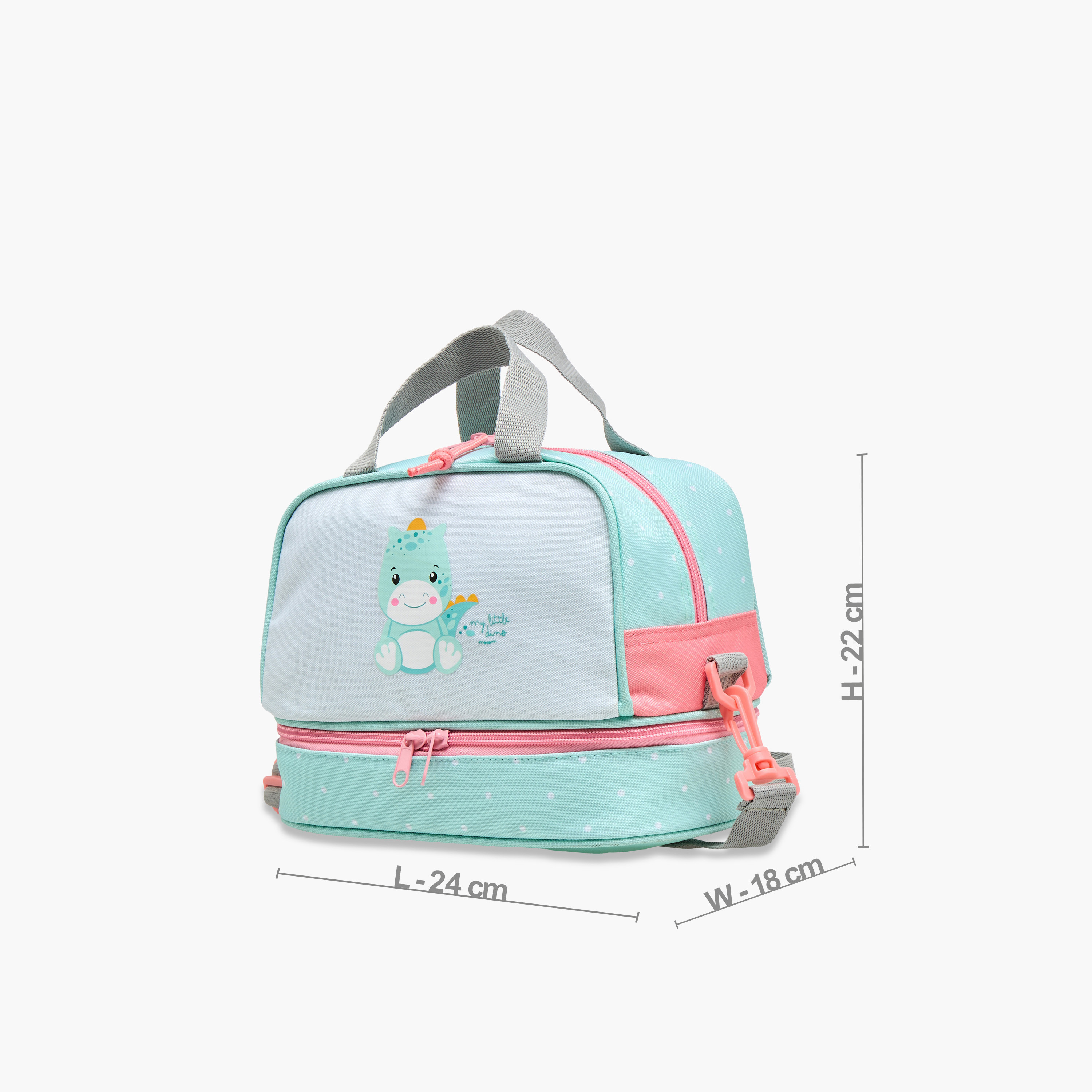Movom Dinosaur Print Double Layer Lunch Bag with Zip Closure-school-lunchessentials-lunchbags-image-2