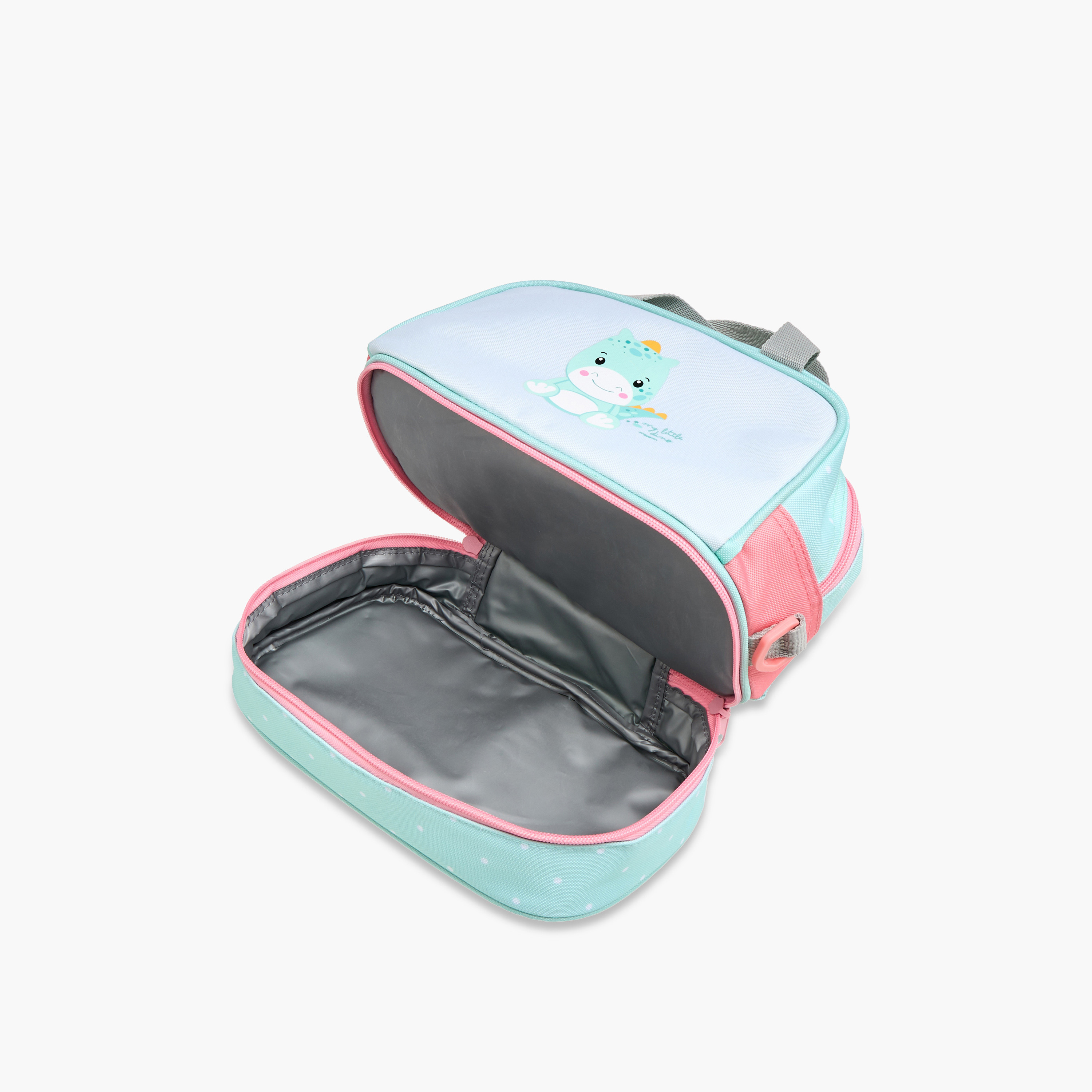 Movom Dinosaur Print Double Layer Lunch Bag with Zip Closure-school-lunchessentials-lunchbags-image-7