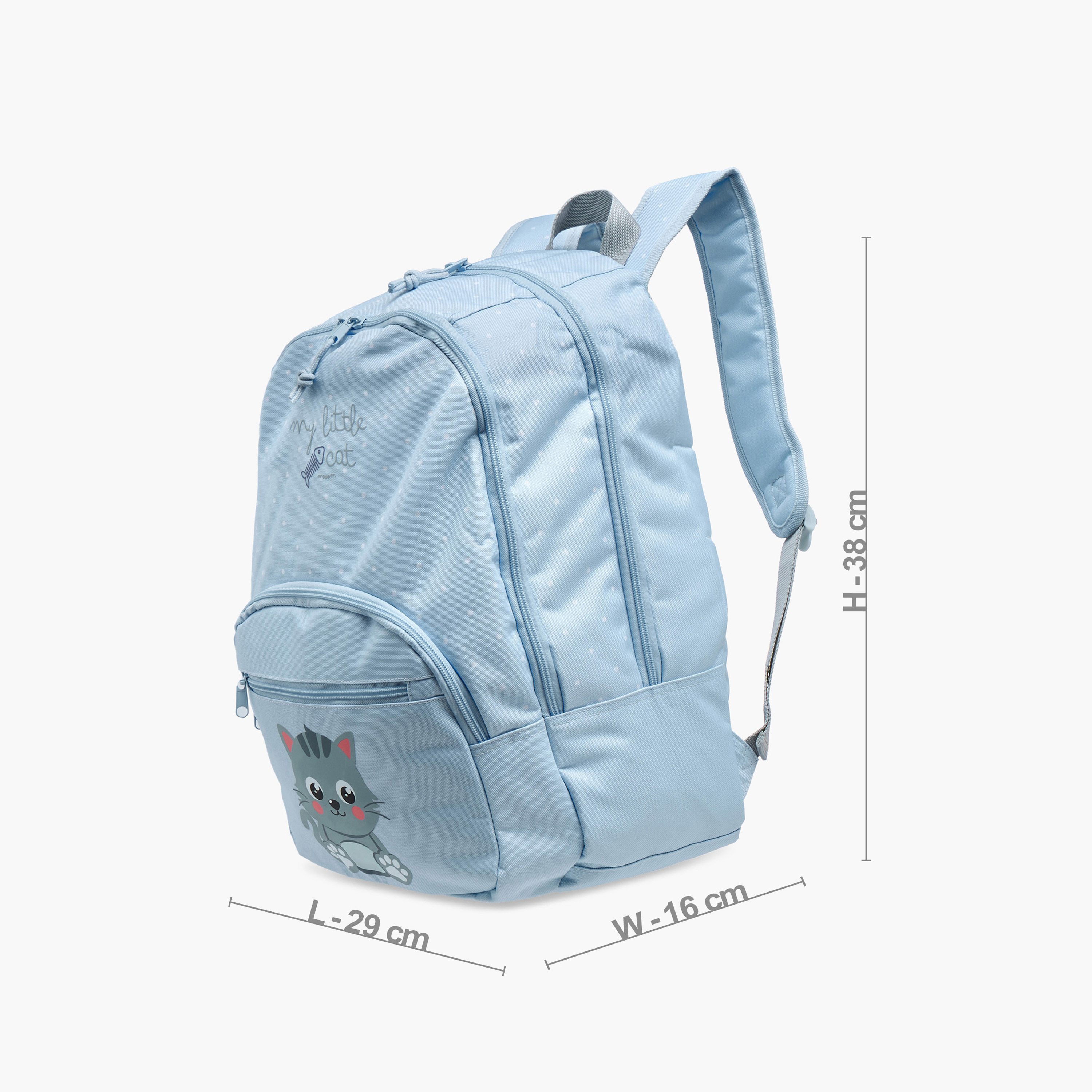 Movom Cat Print Backpack with Adjustable Straps and Zip Closure - 17 inches-school-bagsandbackpacks-backpacks-image-2