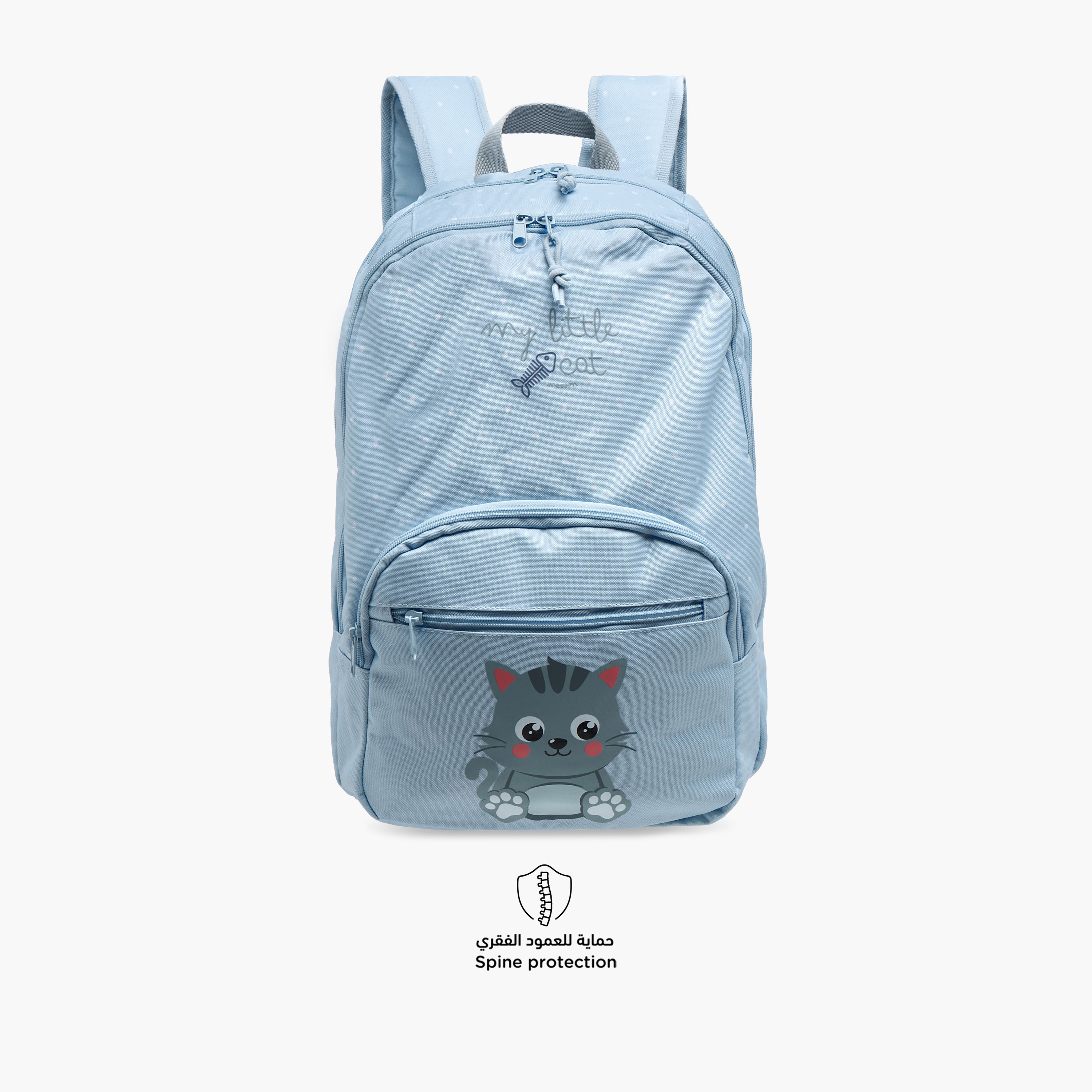 Movom Cat Print Backpack with Adjustable Straps and Zip Closure - 17 inches-school-bagsandbackpacks-backpacks-image-4