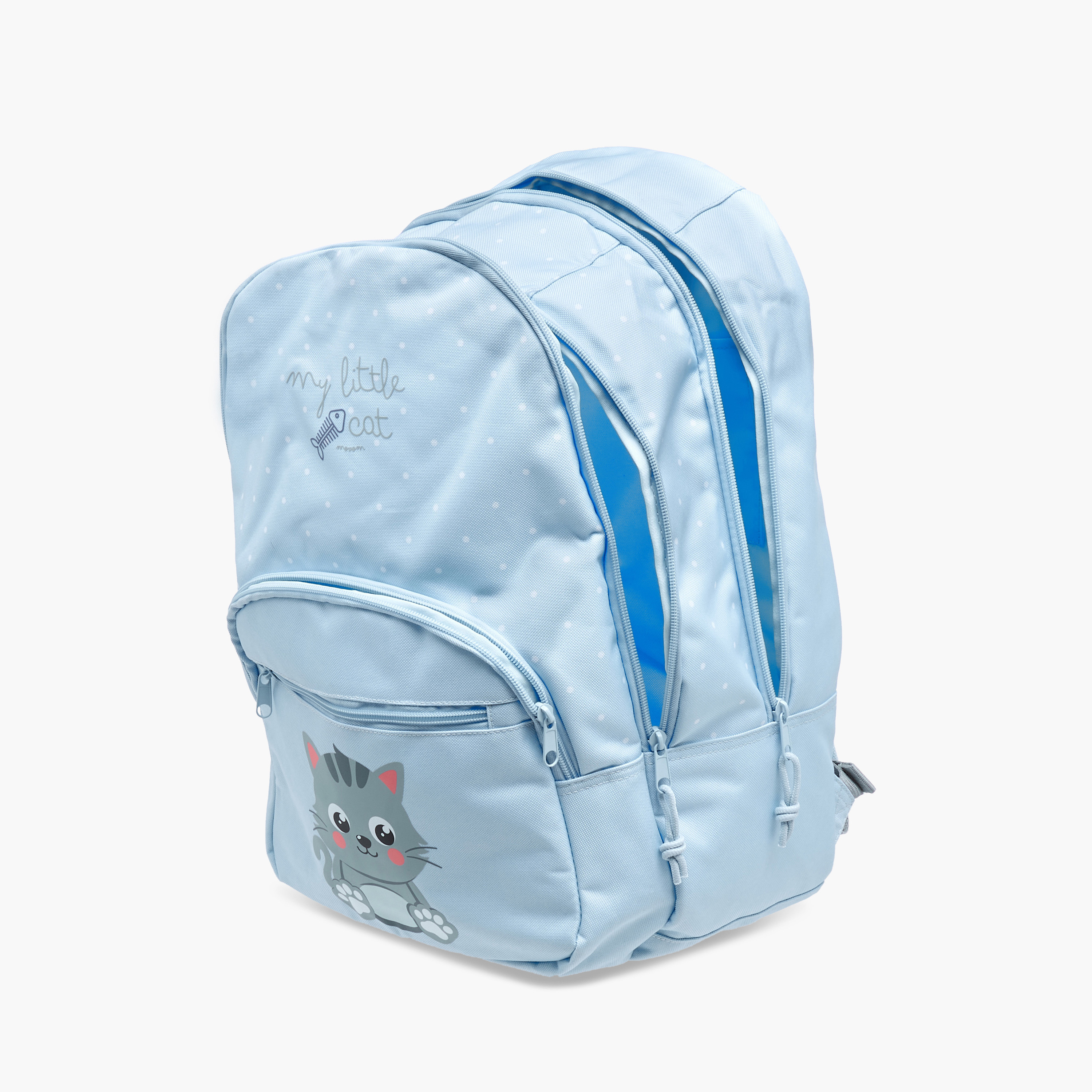 Movom Cat Print Backpack with Adjustable Straps and Zip Closure - 17 inches-school-bagsandbackpacks-backpacks-image-7