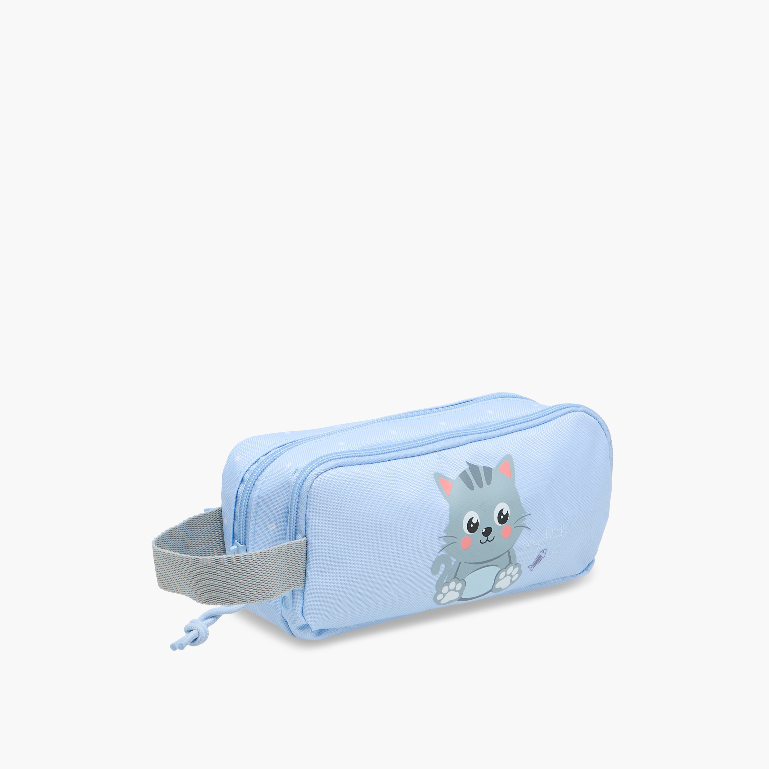 Movom Cat Print 2-Compartment Pencil Pouch with Zip Closure-school-stationery-pencilcases-image-3