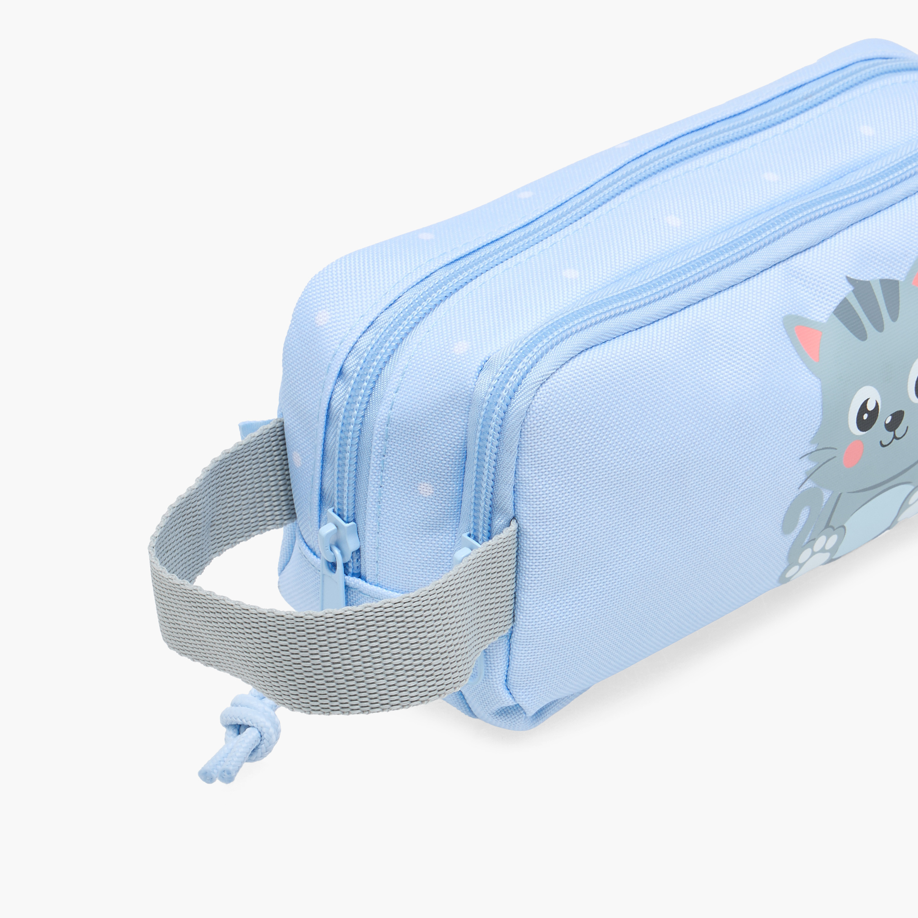 Movom Cat Print 2-Compartment Pencil Pouch with Zip Closure-school-stationery-pencilcases-image-7