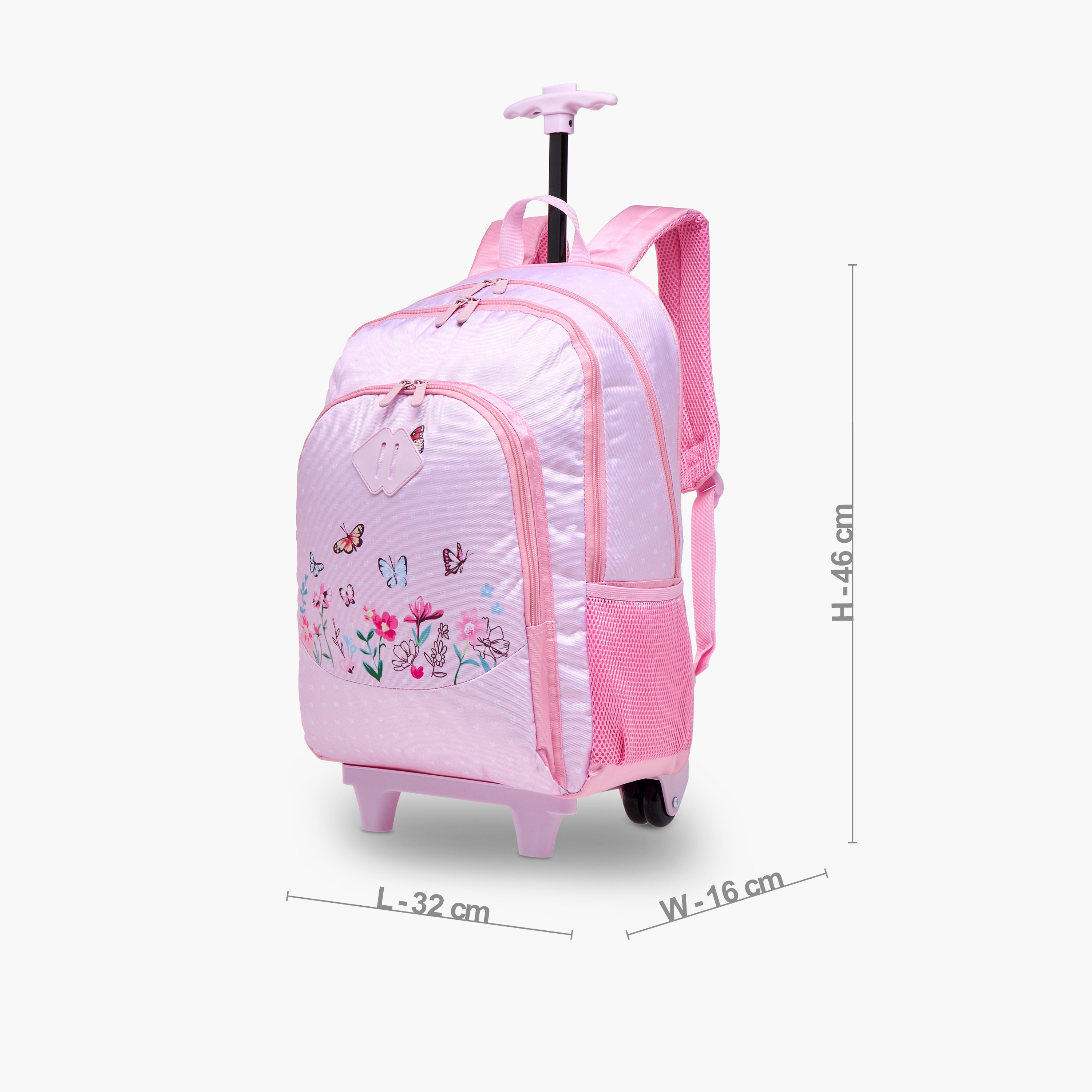 طقم شنطة ترولي مدرسية 3 قطع للبنات 8-13 سنة مع شنطة غداء ومقلمة بطبعات من جونيورز-school-bagsandbackpacks-trolleybags-image-5