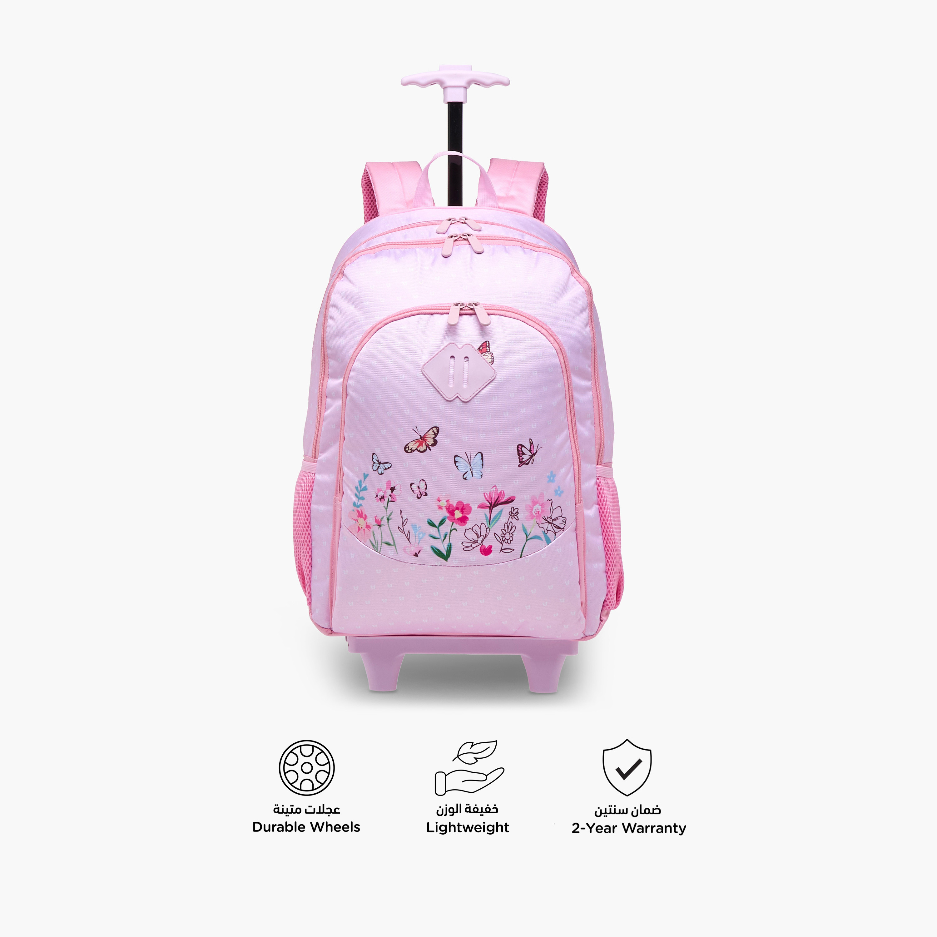 طقم شنطة ترولي مدرسية 3 قطع للبنات 8-13 سنة مع شنطة غداء ومقلمة بطبعات من جونيورز-school-bagsandbackpacks-trolleybags-image-7