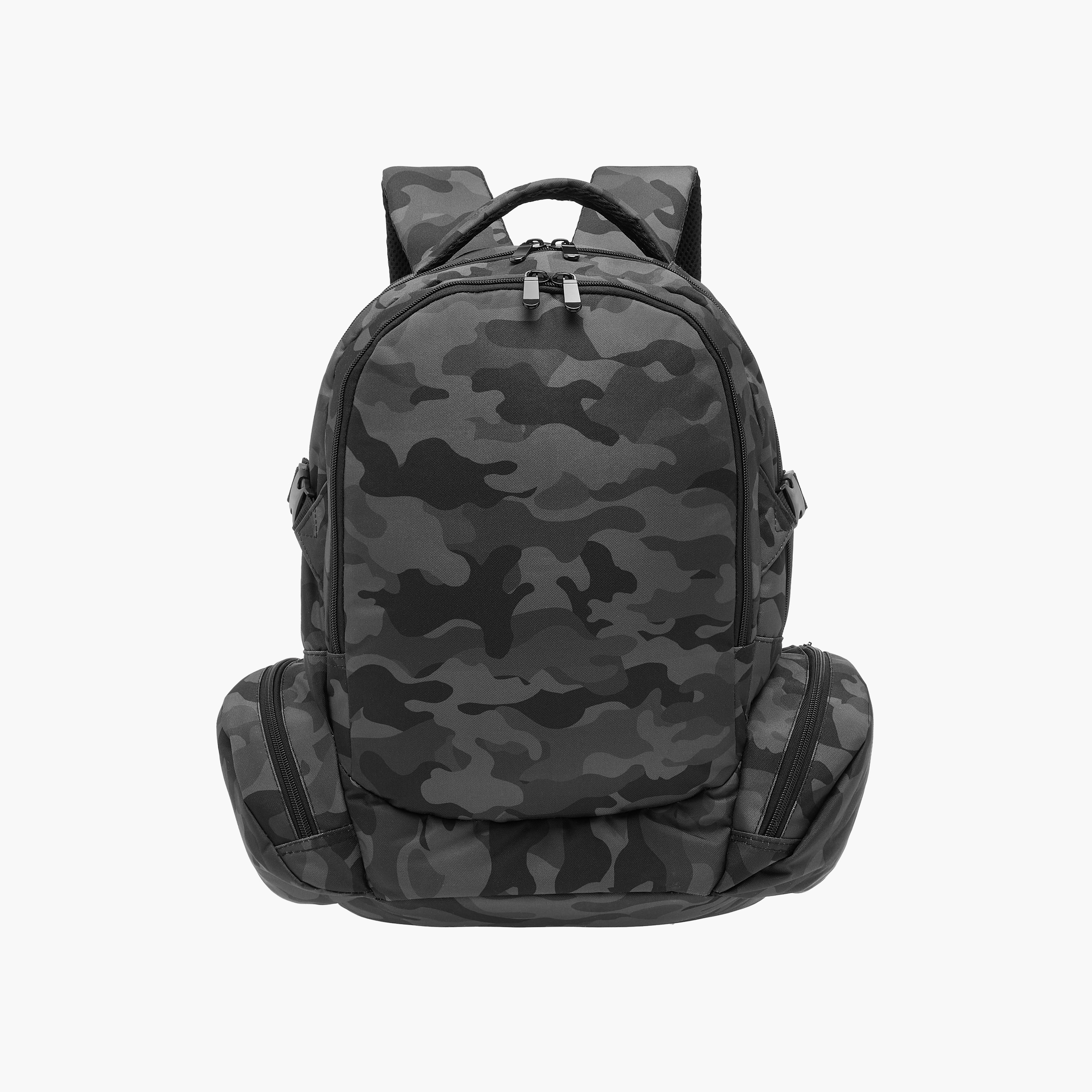 Juniors Camo Print Backpack with Adjustable Straps and Zip Closure - 18 inches-school-bagsandbackpacks-backpacks-image-1