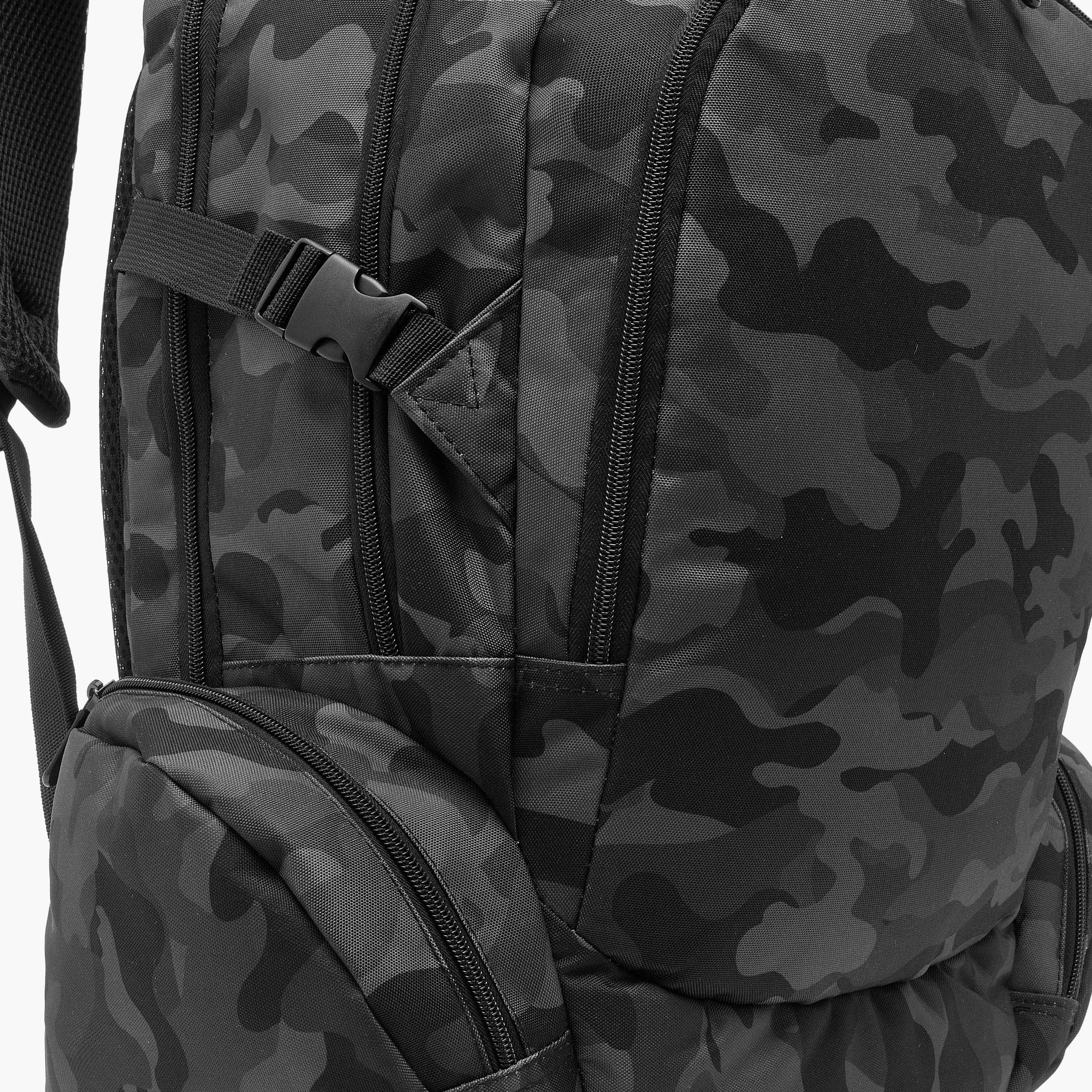 Juniors Camo Print Backpack with Adjustable Straps and Zip Closure - 18 inches-school-bagsandbackpacks-backpacks-image-7
