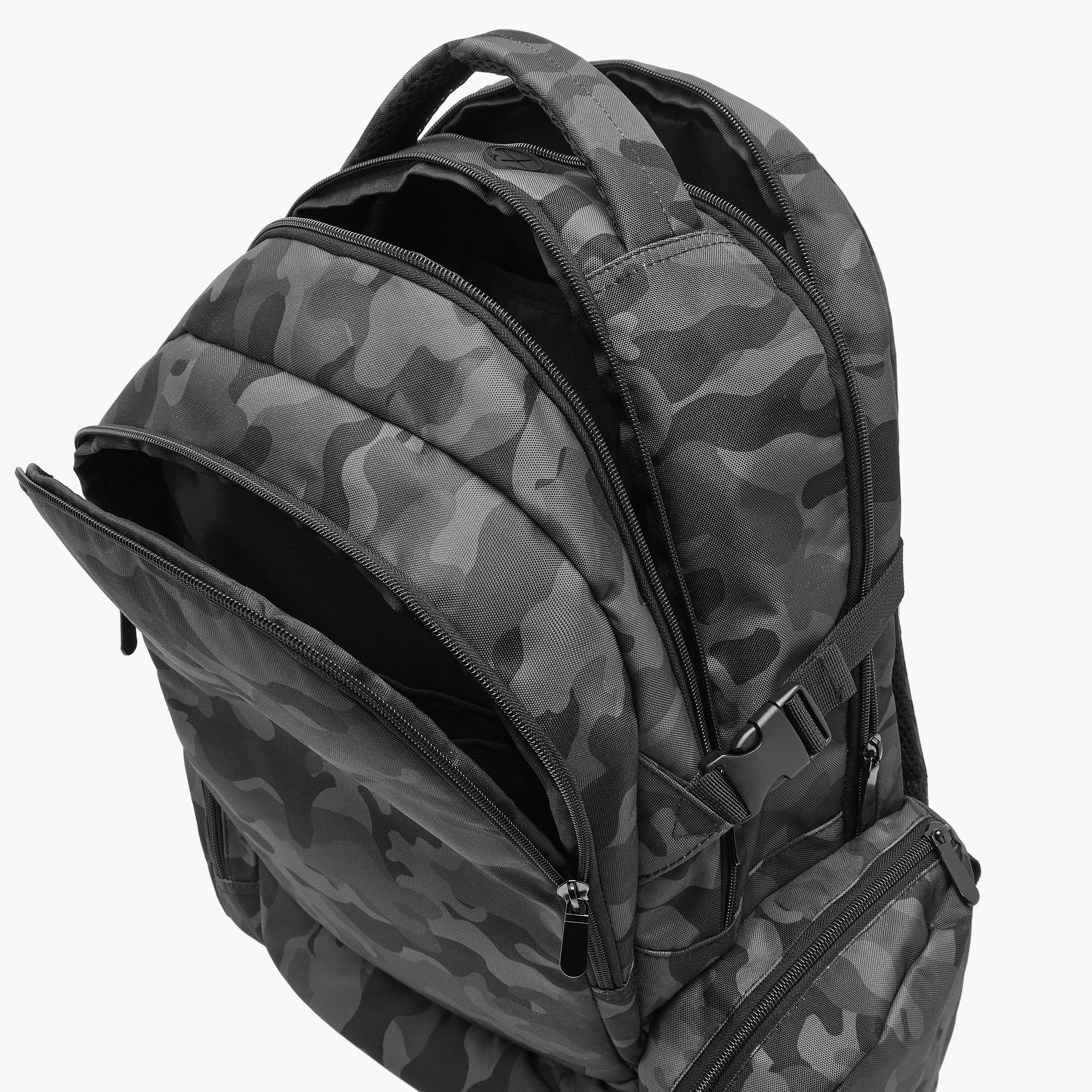 Juniors Camo Print Backpack with Adjustable Straps and Zip Closure - 18 inches-school-bagsandbackpacks-backpacks-image-9
