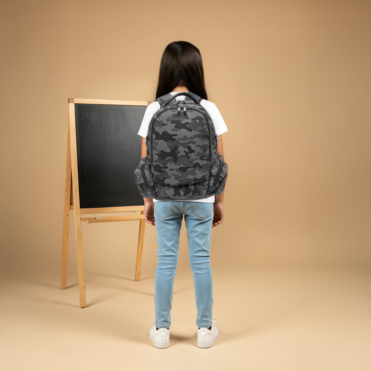 Juniors Camo Print Backpack with Adjustable Straps and Zip Closure - 18 inches-school-bagsandbackpacks-backpacks-image-2
