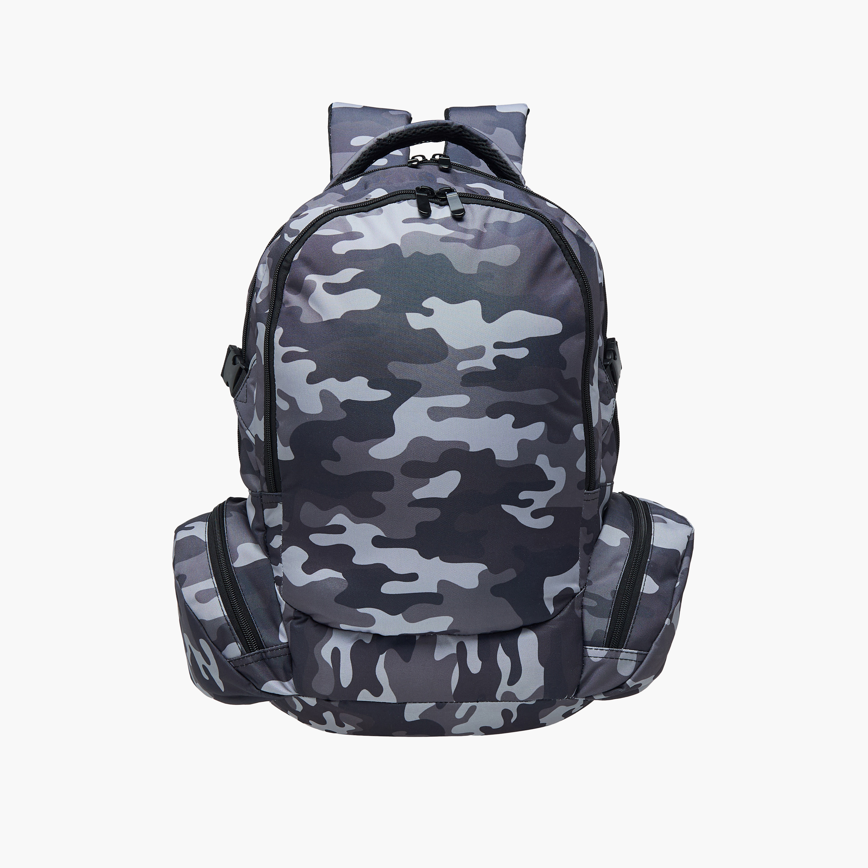 Juniors Camo Print Backpack with Adjustable Straps and Zip Closure - 18 inches-school-bagsandbackpacks-backpacks-image-1