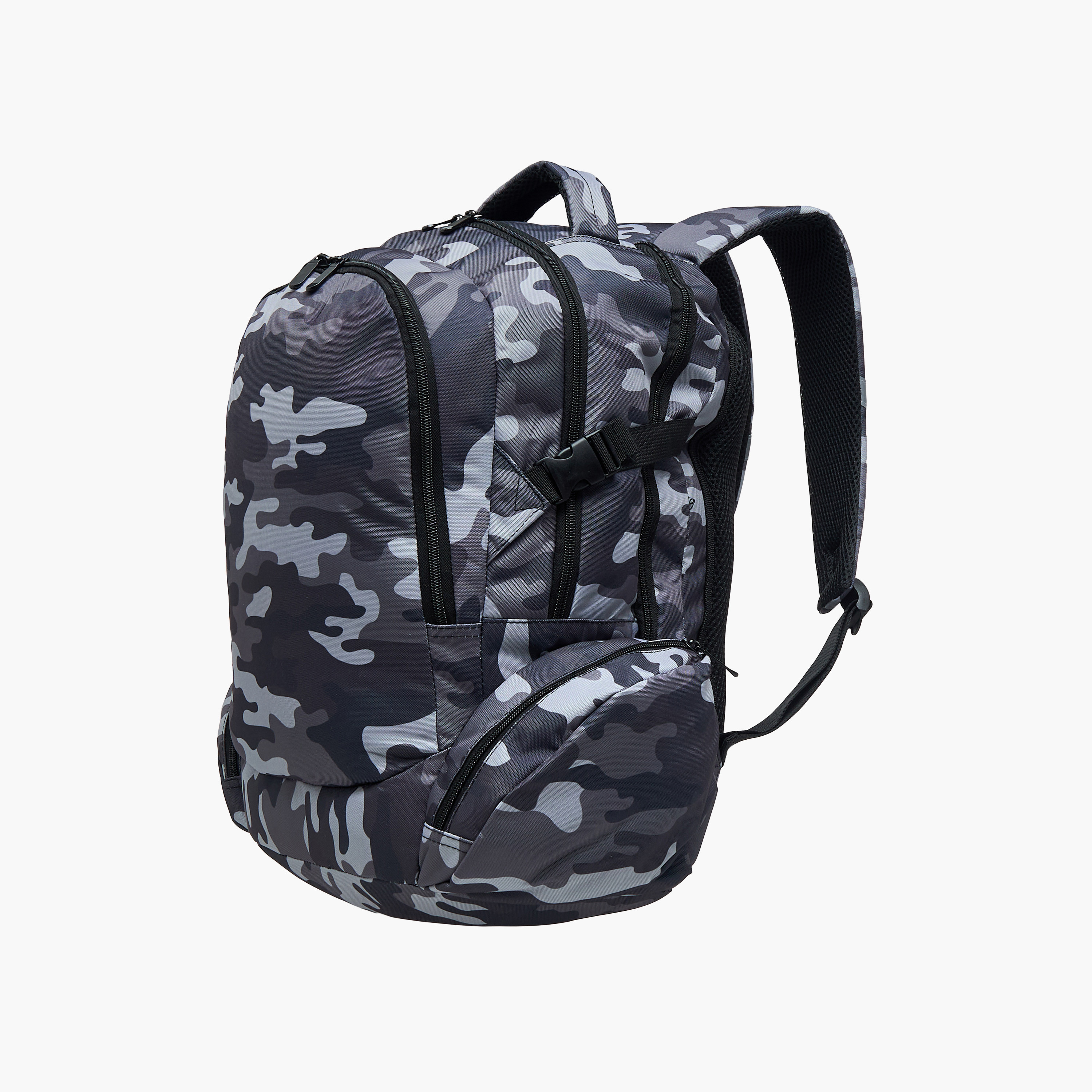Juniors Camo Print Backpack with Adjustable Straps and Zip Closure - 18 inches-school-bagsandbackpacks-backpacks-image-4