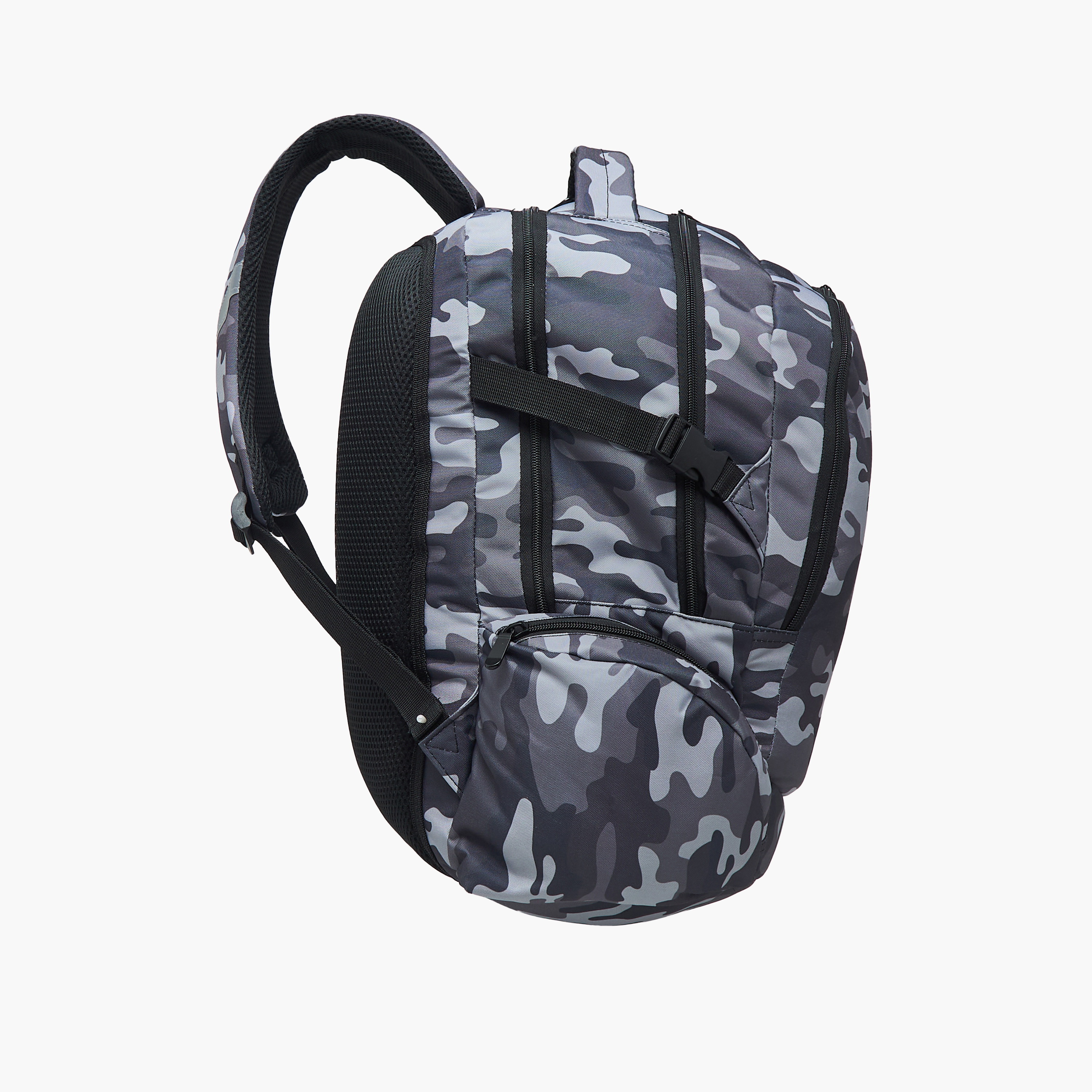 Juniors Camo Print Backpack with Adjustable Straps and Zip Closure - 18 inches-school-bagsandbackpacks-backpacks-image-5