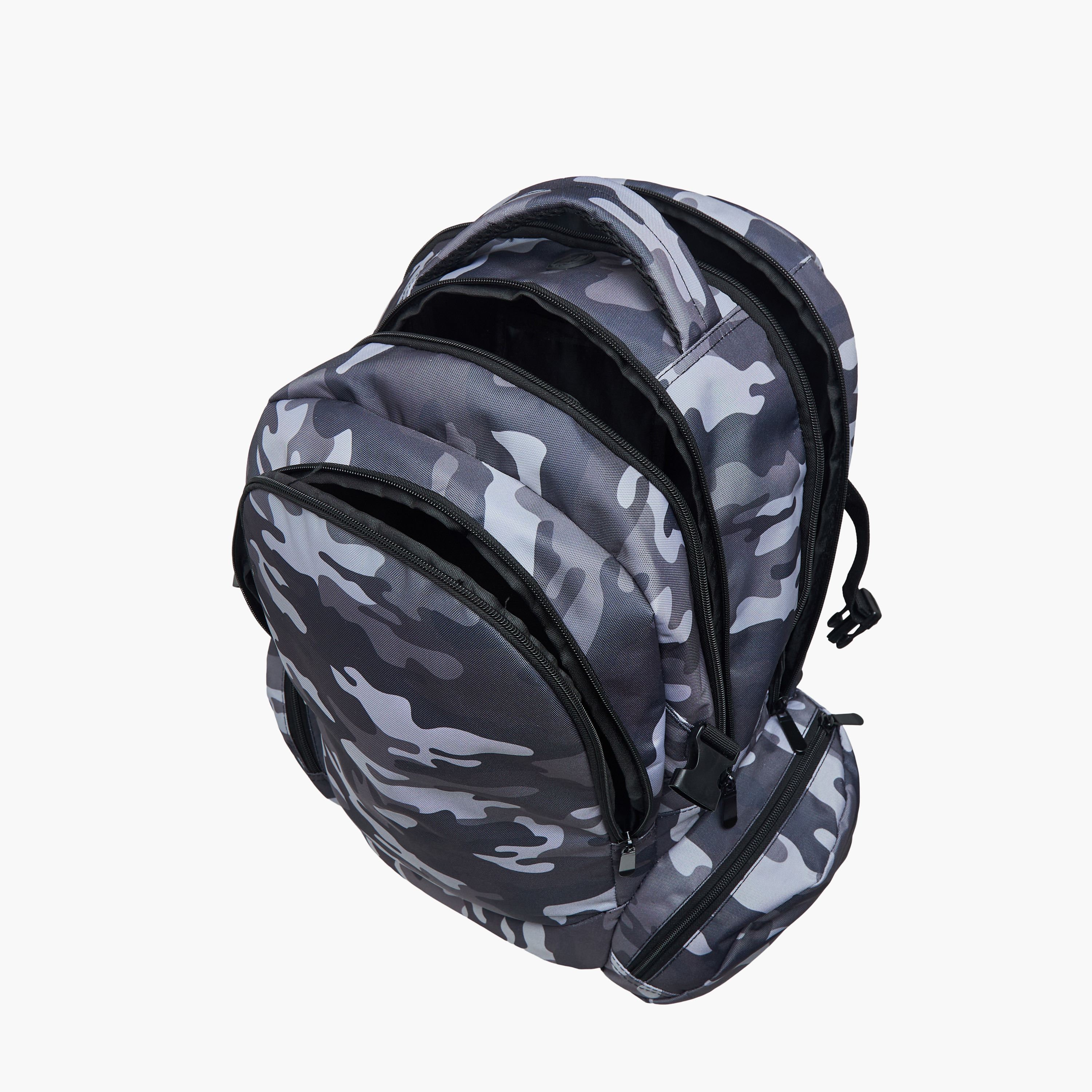 Juniors Camo Print Backpack with Adjustable Straps and Zip Closure - 18 inches-school-bagsandbackpacks-backpacks-image-11