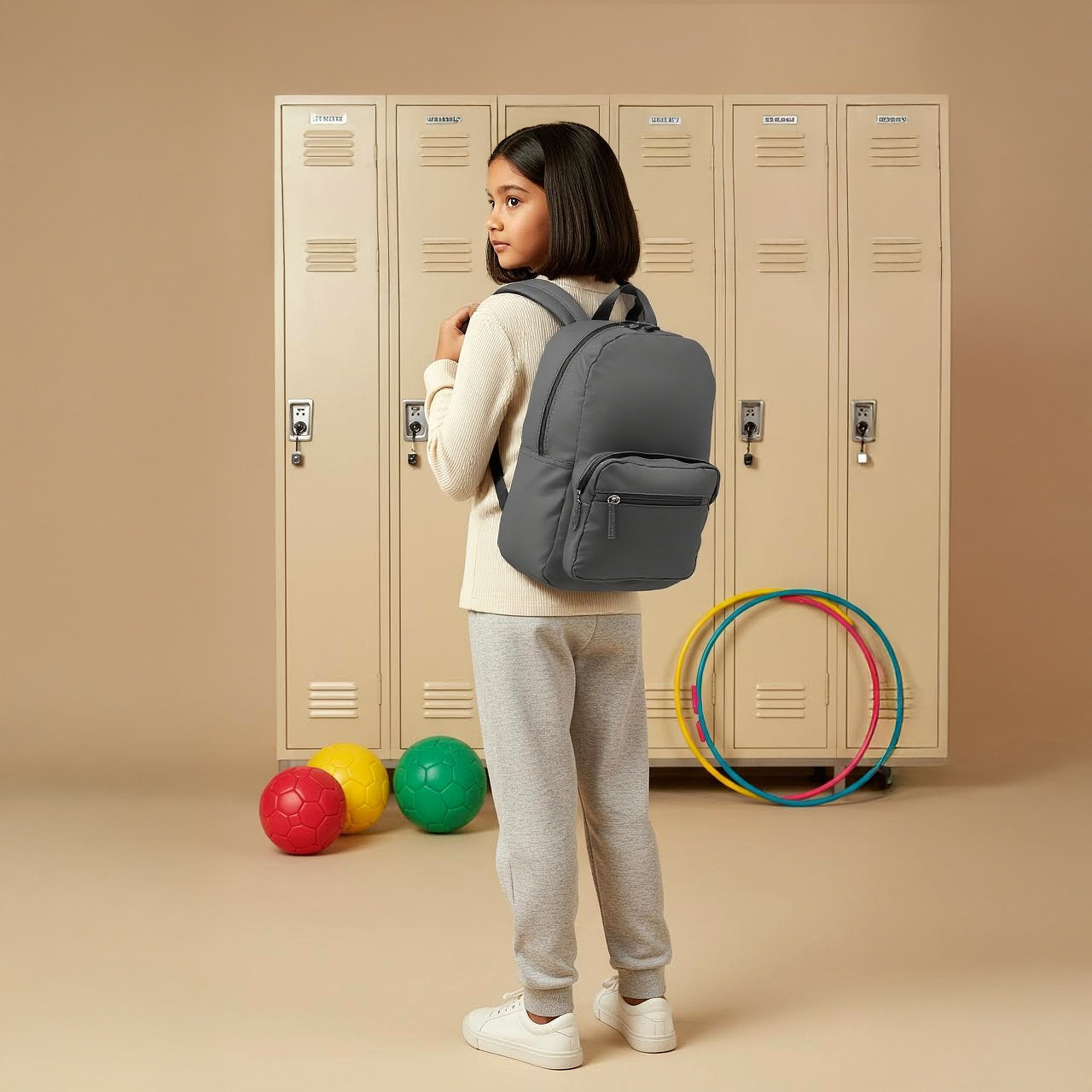 Juniors Solid Backpack with Adjustable Straps and Zip Closure - 17 inches-school-bagsandbackpacks-backpacks-image-3