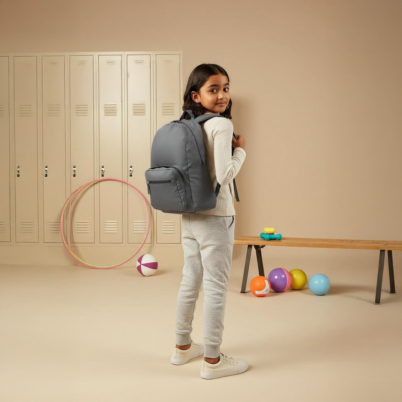 Juniors Solid Backpack with Adjustable Straps and Zip Closure - 17 inches-school-bagsandbackpacks-backpacks-image-2